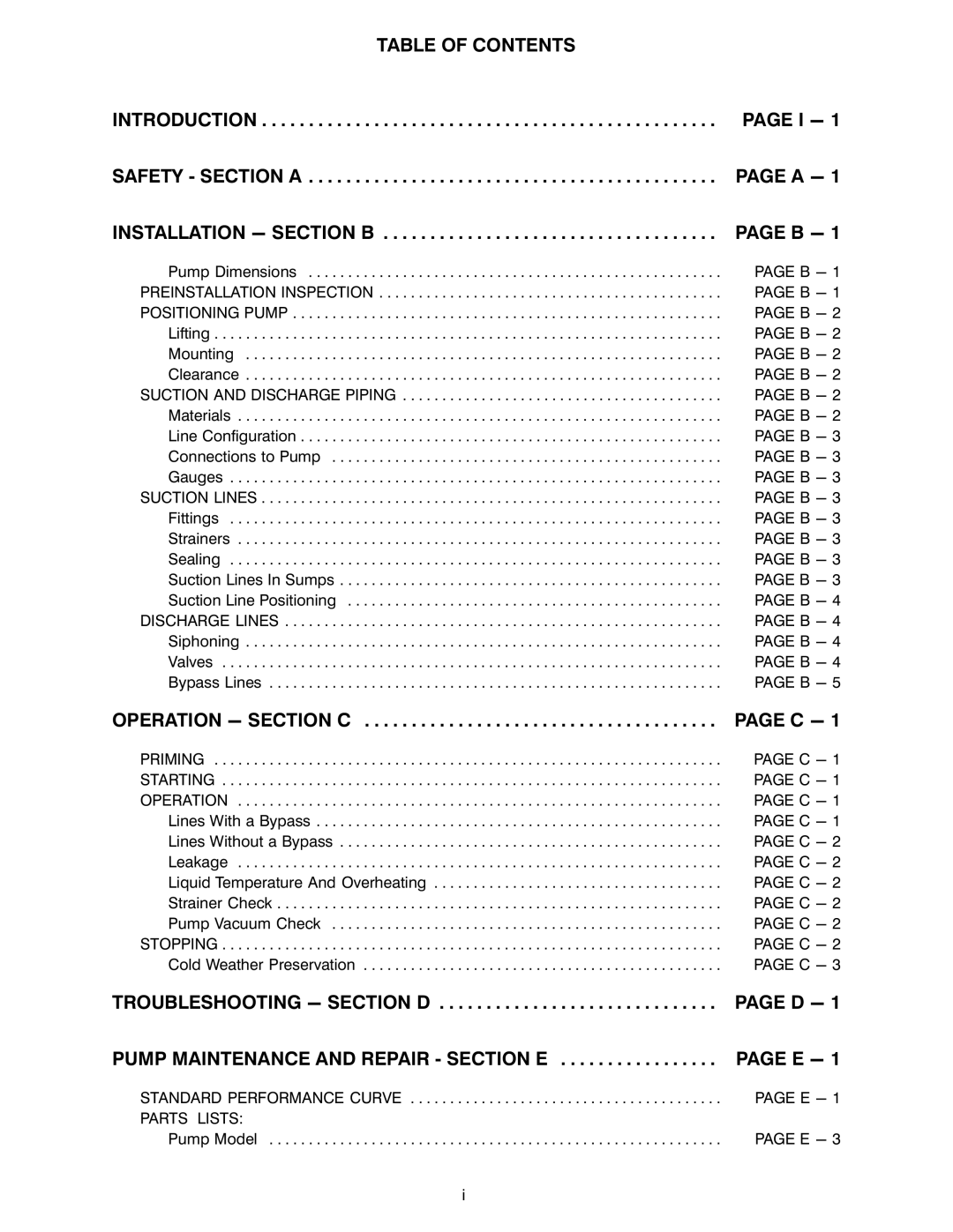 Briggs & Stratton 13D1-(19) PPO, 13D1-19 manual Table of Contents Introduction, Safety Section a, Installation − Section B 