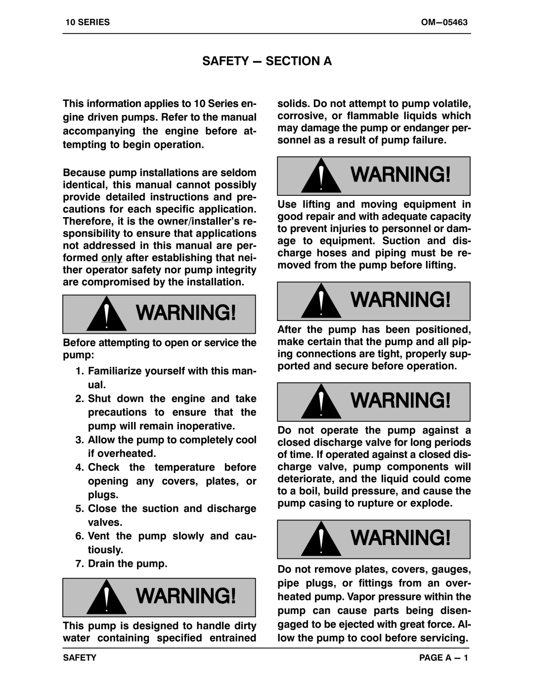 Briggs & Stratton 13D1-19, 13D1-(19) PPO manual Safety − Section a 