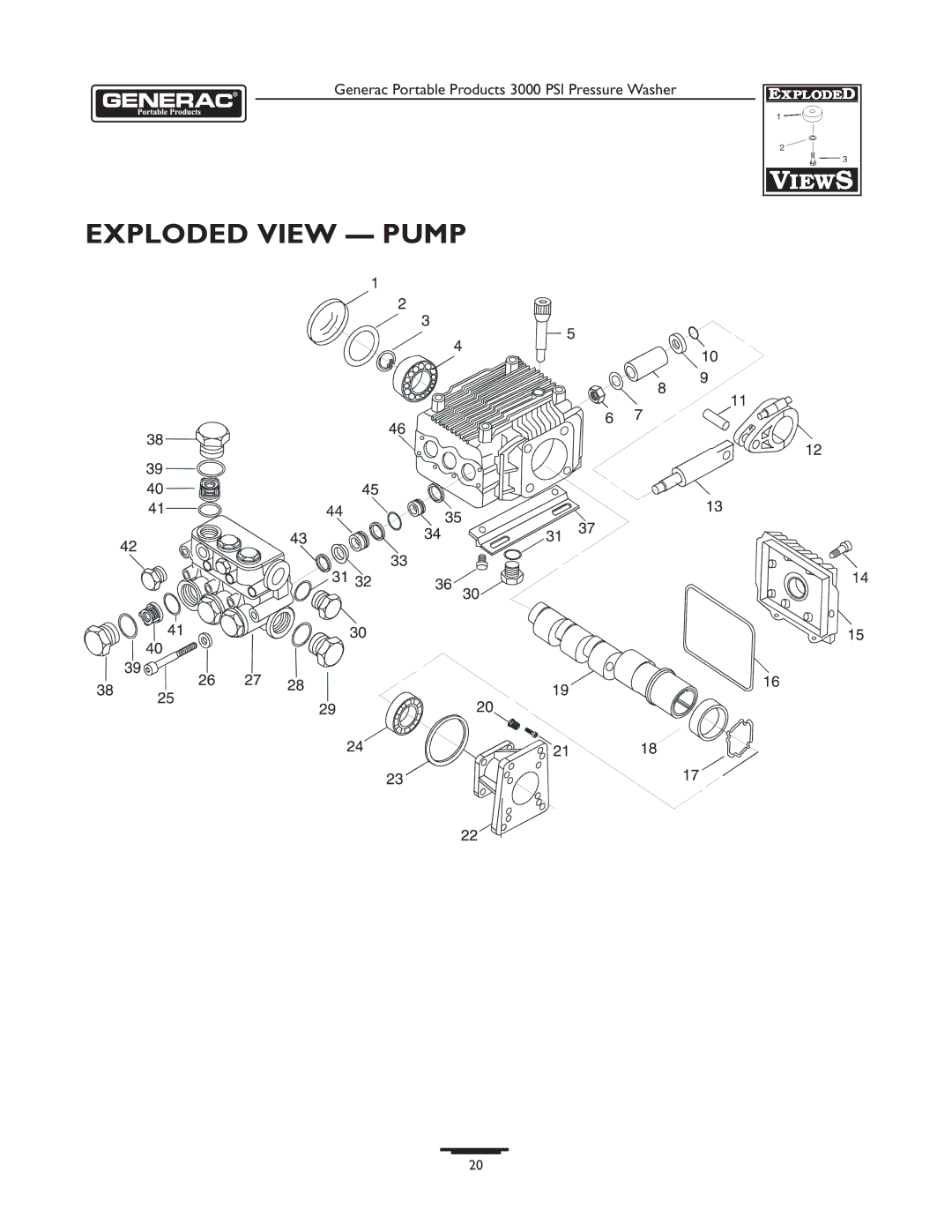 Briggs & Stratton 1418-2 owner manual Exploded View Pump 