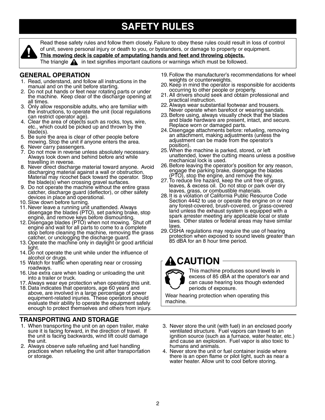 Briggs & Stratton 150Z Series manual Safety Rules, General Operation 