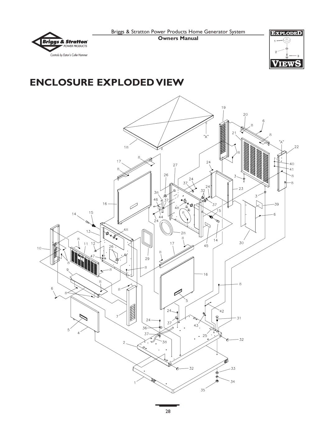 Briggs & Stratton 1679-0 owner manual Enclosure Exploded View 