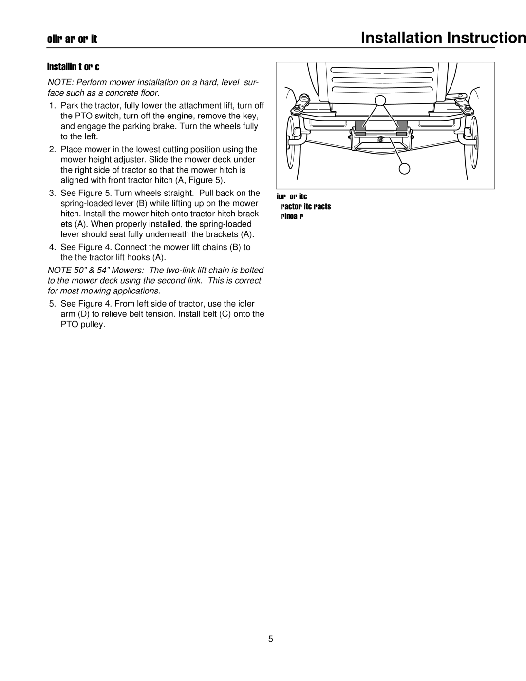 Briggs & Stratton 1687077 Installing the Mower Deck, Mower Hitch Tractor Hitch Brackets Spring-Loaded Lever 