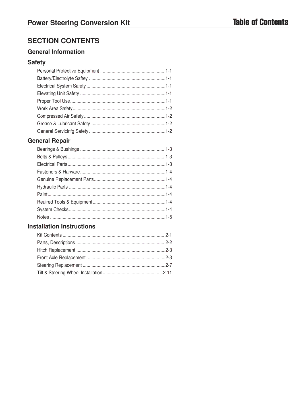 Briggs & Stratton 1687302, 1687286 installation instructions Table of Contents 