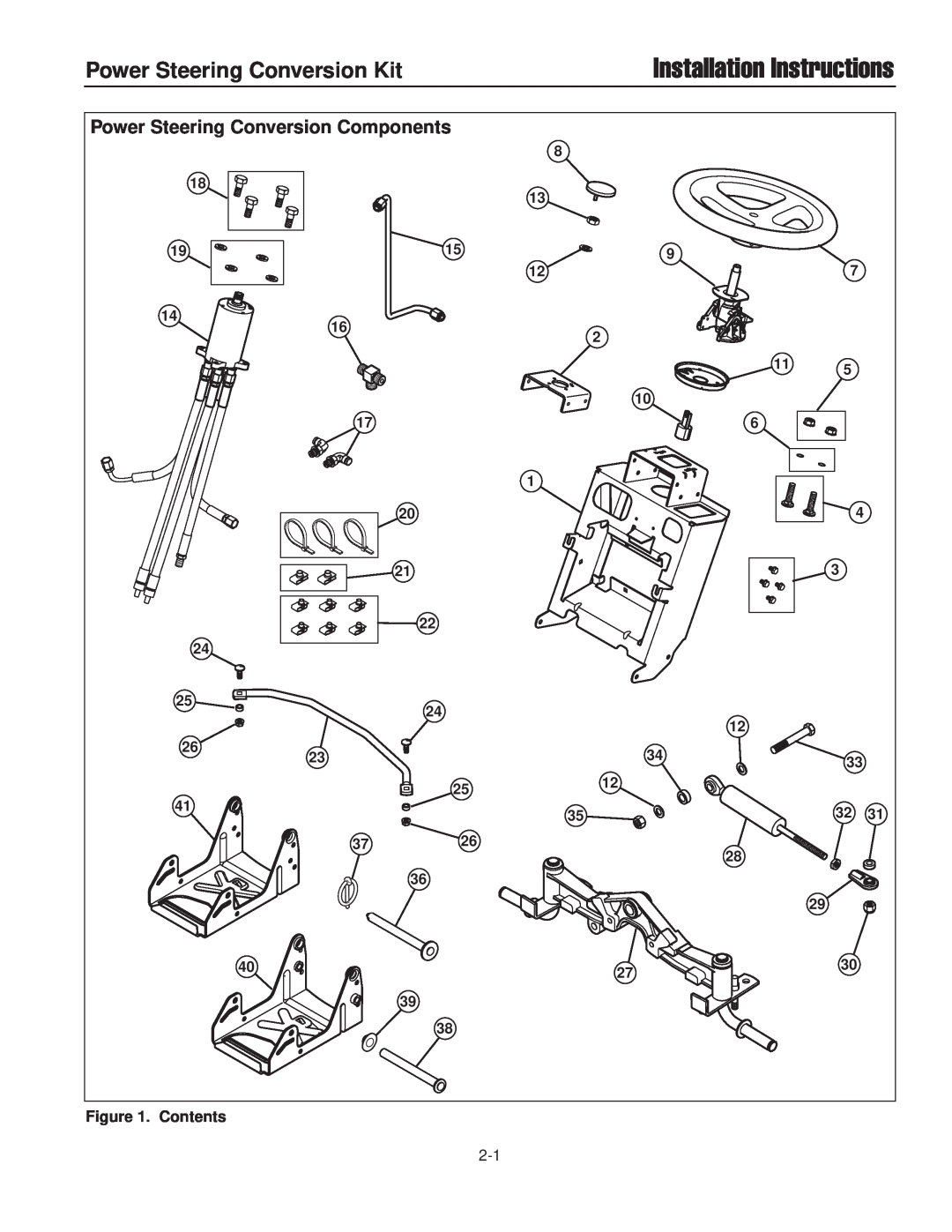 Briggs & Stratton 1687302 Power Steering Conversion Kit, Power Steering Conversion Components, Installation Instructions 