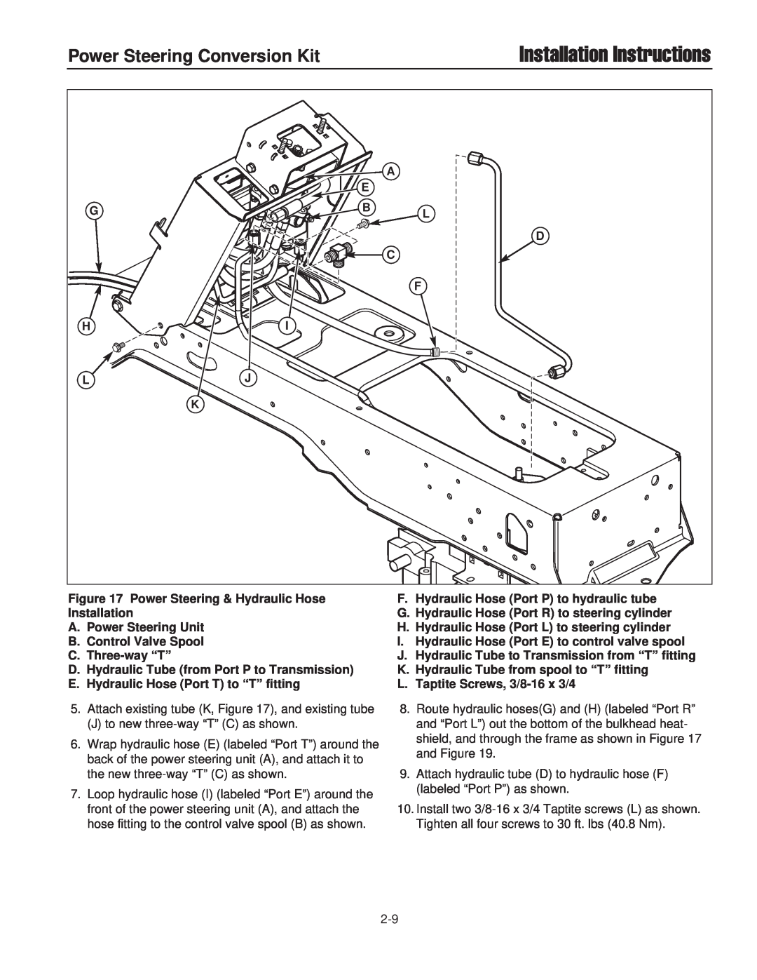 Briggs & Stratton 1687302, 1687286 installation instructions Installation Instructions, Power Steering Conversion Kit 
