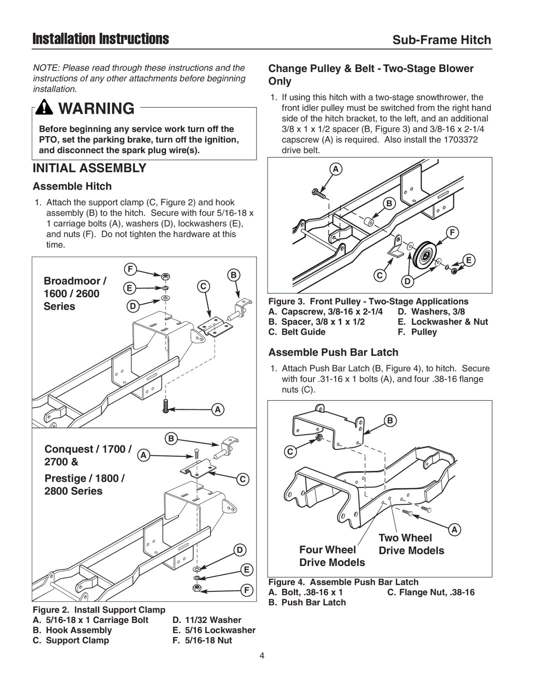 Briggs & Stratton 1695195 installation instructions Initial Assembly 