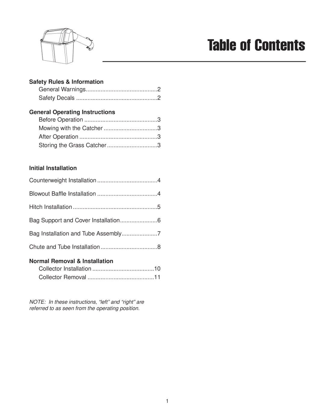 Briggs & Stratton 1695284 manual Table of Contents 