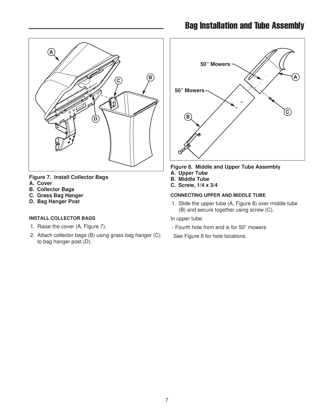 Briggs & Stratton 1695284 manual Bag Installation and Tube Assembly 