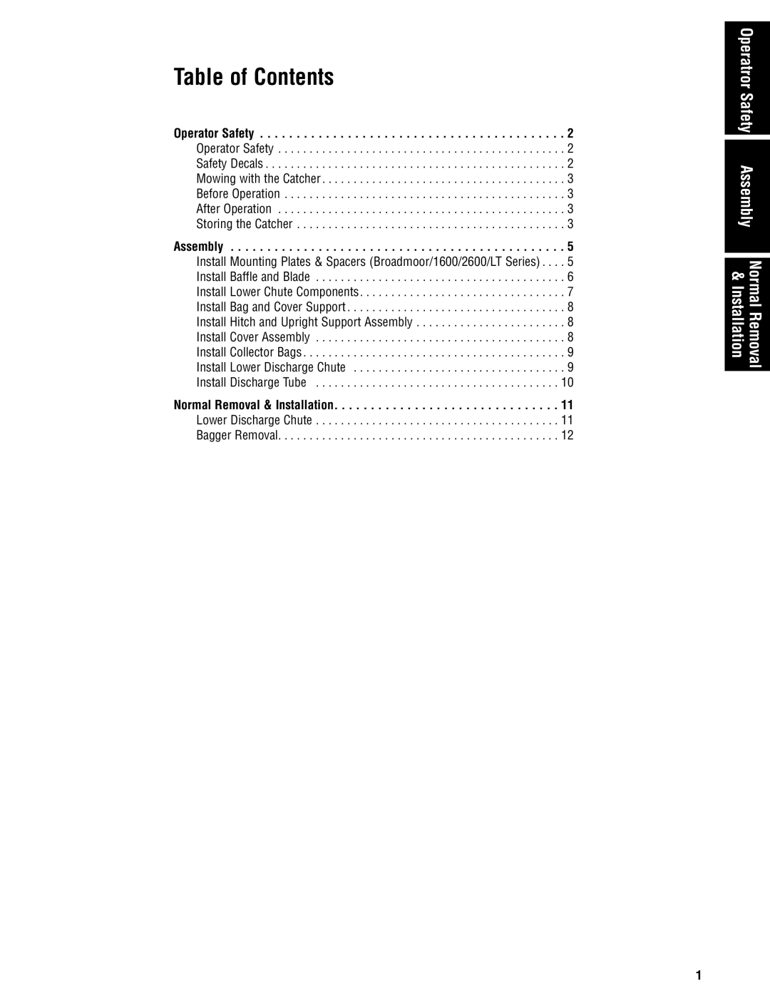 Briggs & Stratton 1695353 manual Table of Contents 