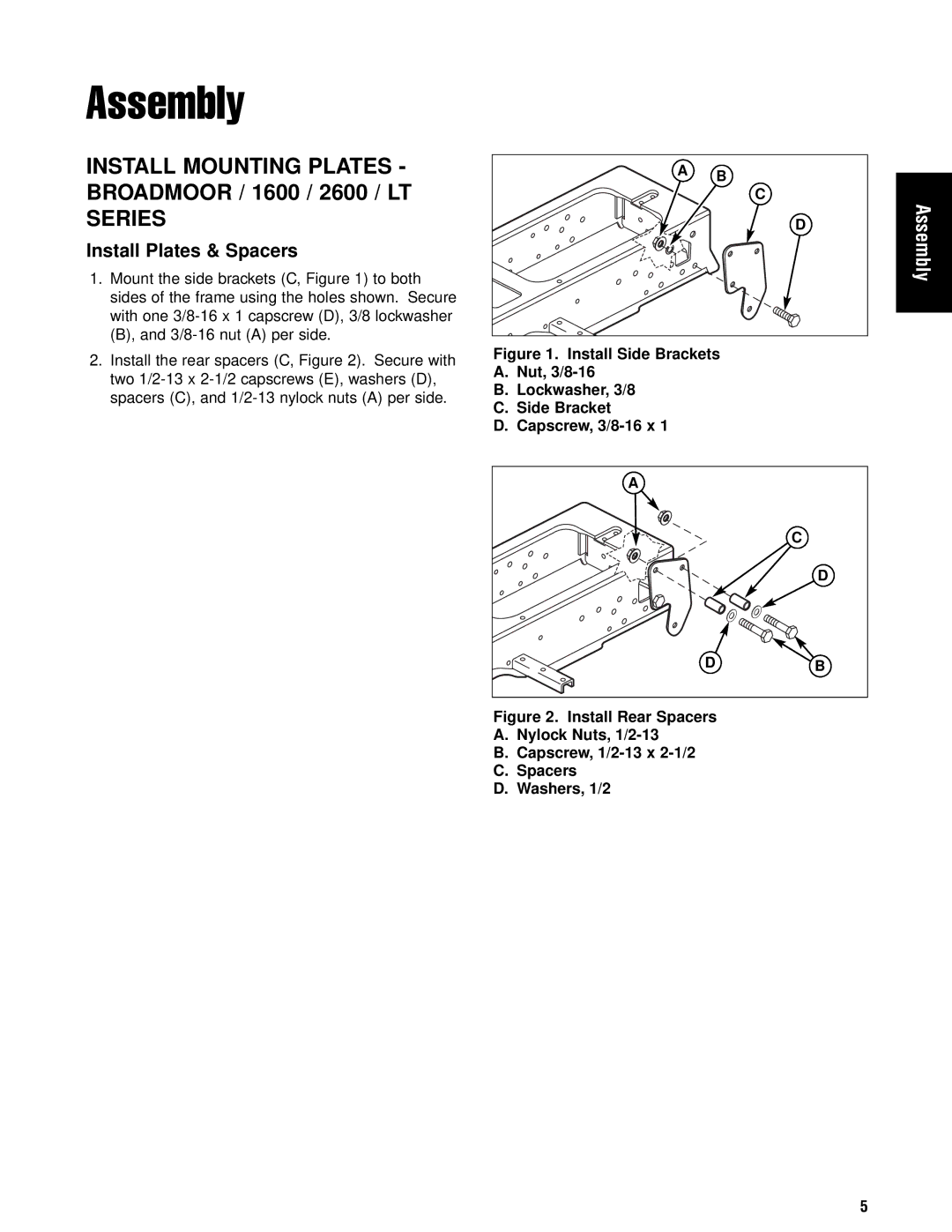 Briggs & Stratton 1695353 manual Assembly, Install Plates & Spacers 