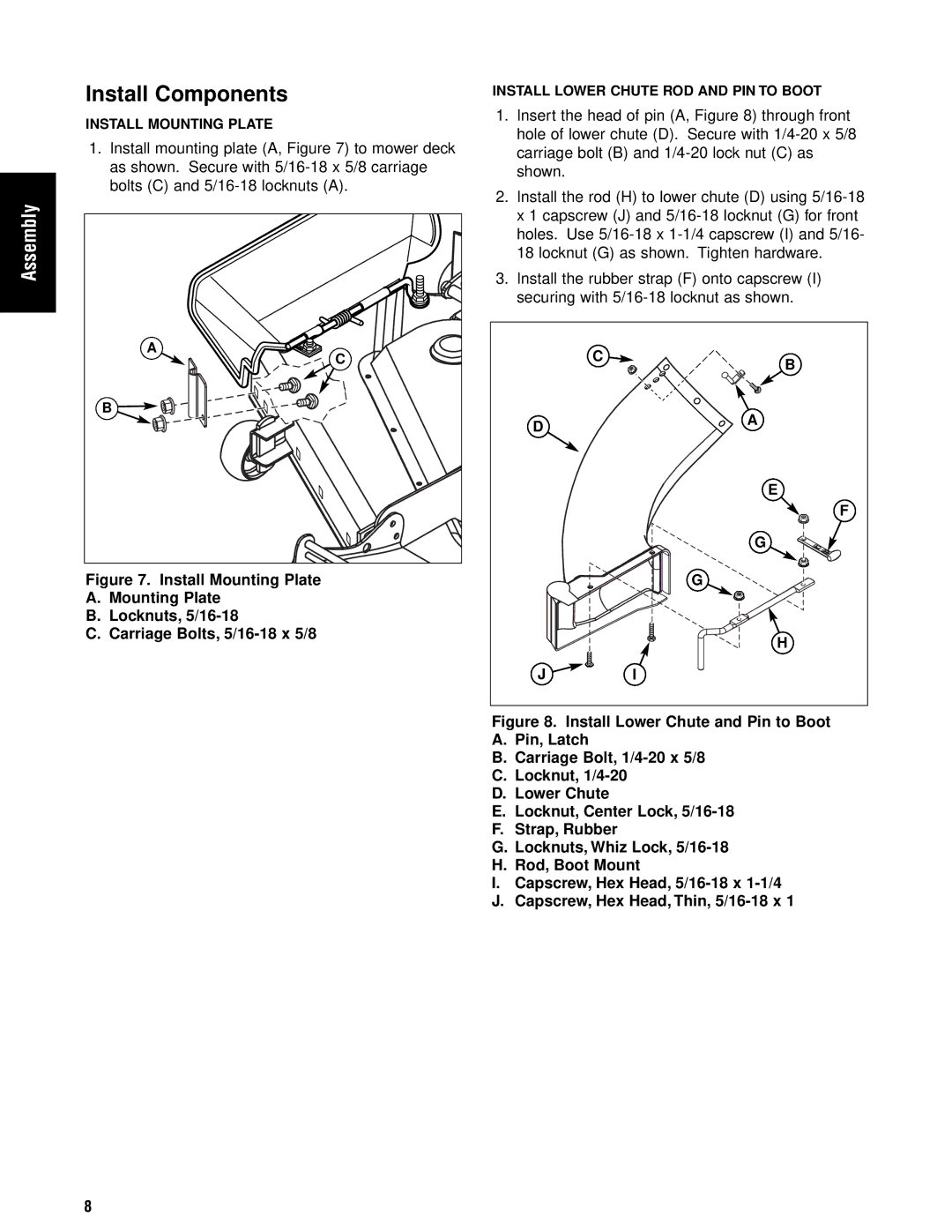 Briggs & Stratton 1695354 manual Install Components 