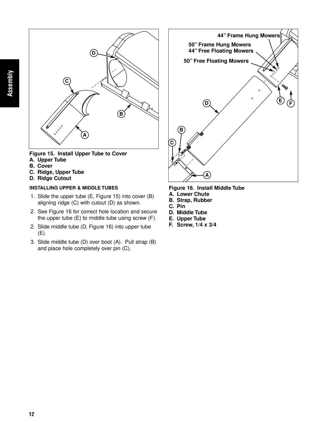 Briggs & Stratton 1695354 manual Install Upper Tube to Cover Ridge, Upper Tube Ridge Cutout 