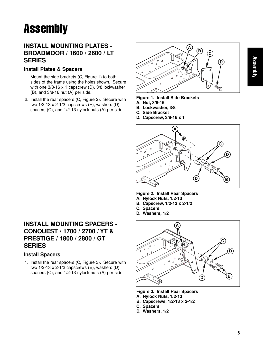 Briggs & Stratton 1695354 manual Install Plates & Spacers, Install Spacers 