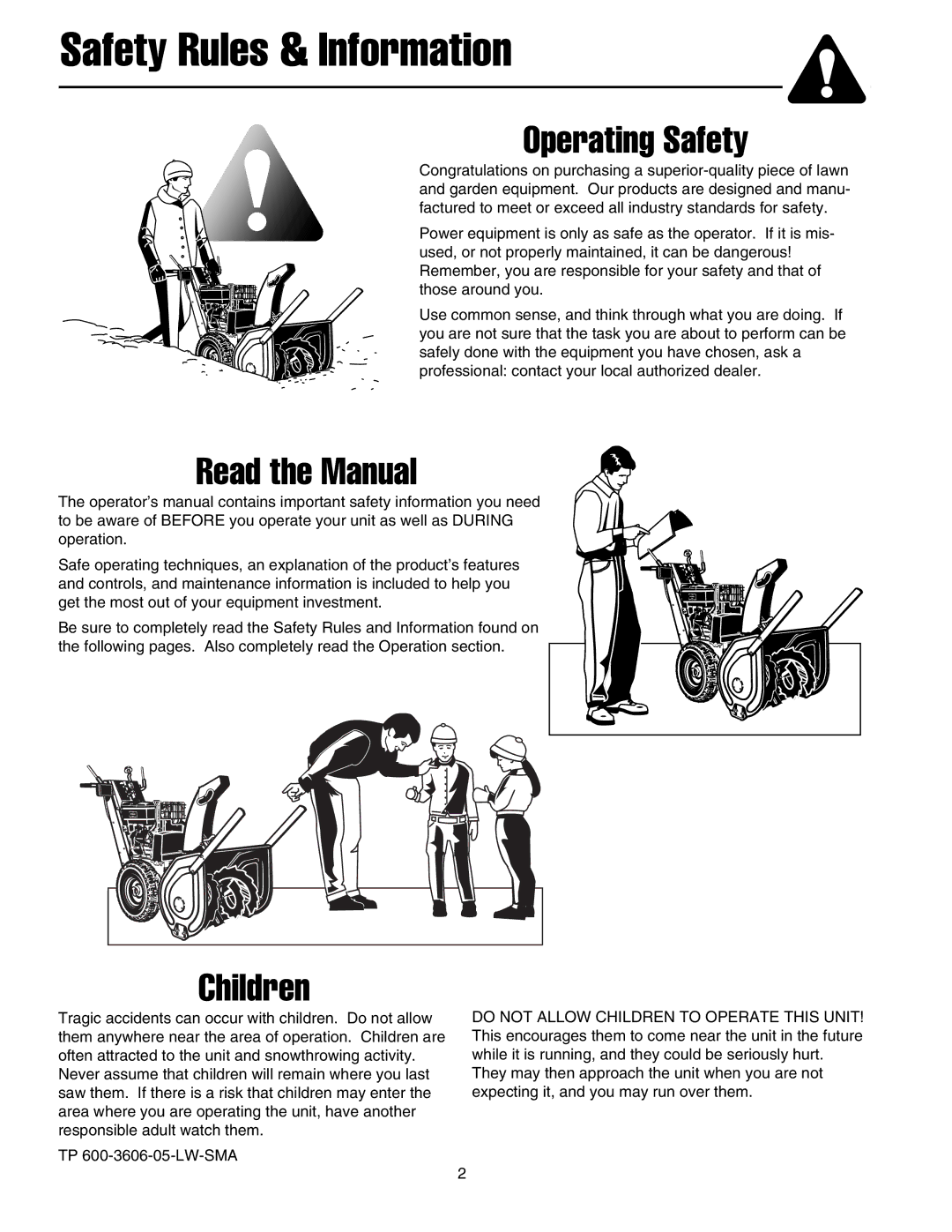 Briggs & Stratton 1738, 1732, 1628, 1524 manual Safety Rules & Information, Operating Safety 