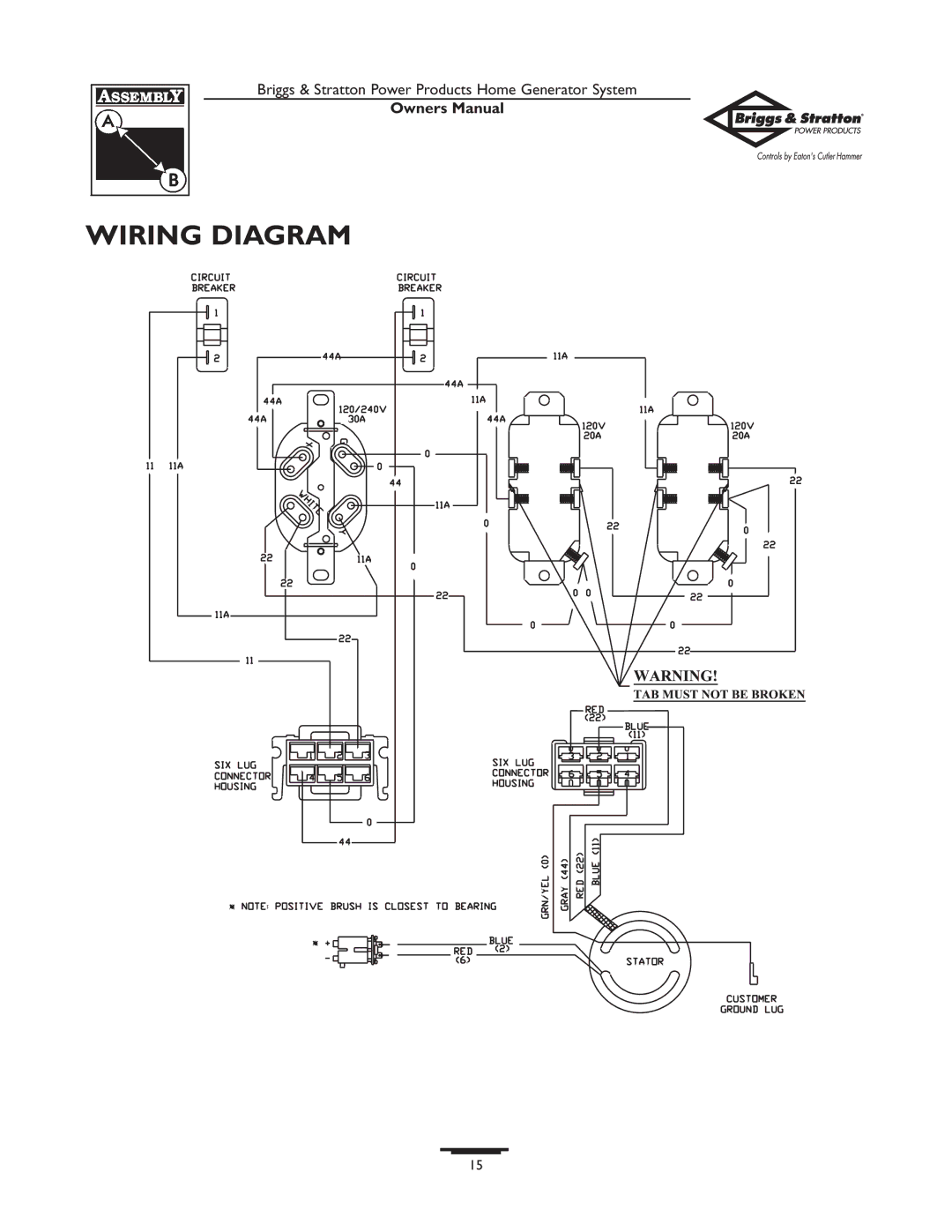 Briggs & Stratton 190477GS owner manual Wiring Diagram 