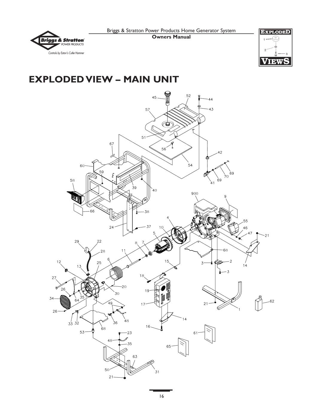 Briggs & Stratton 190477GS owner manual Exploded View Main Unit 