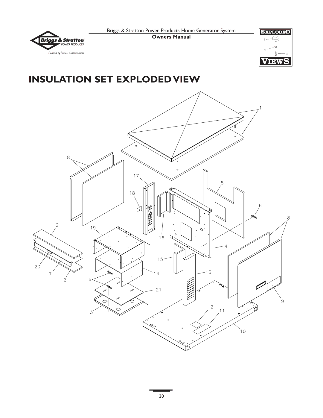 Briggs & Stratton 190839GS owner manual Insulation SET Exploded View 