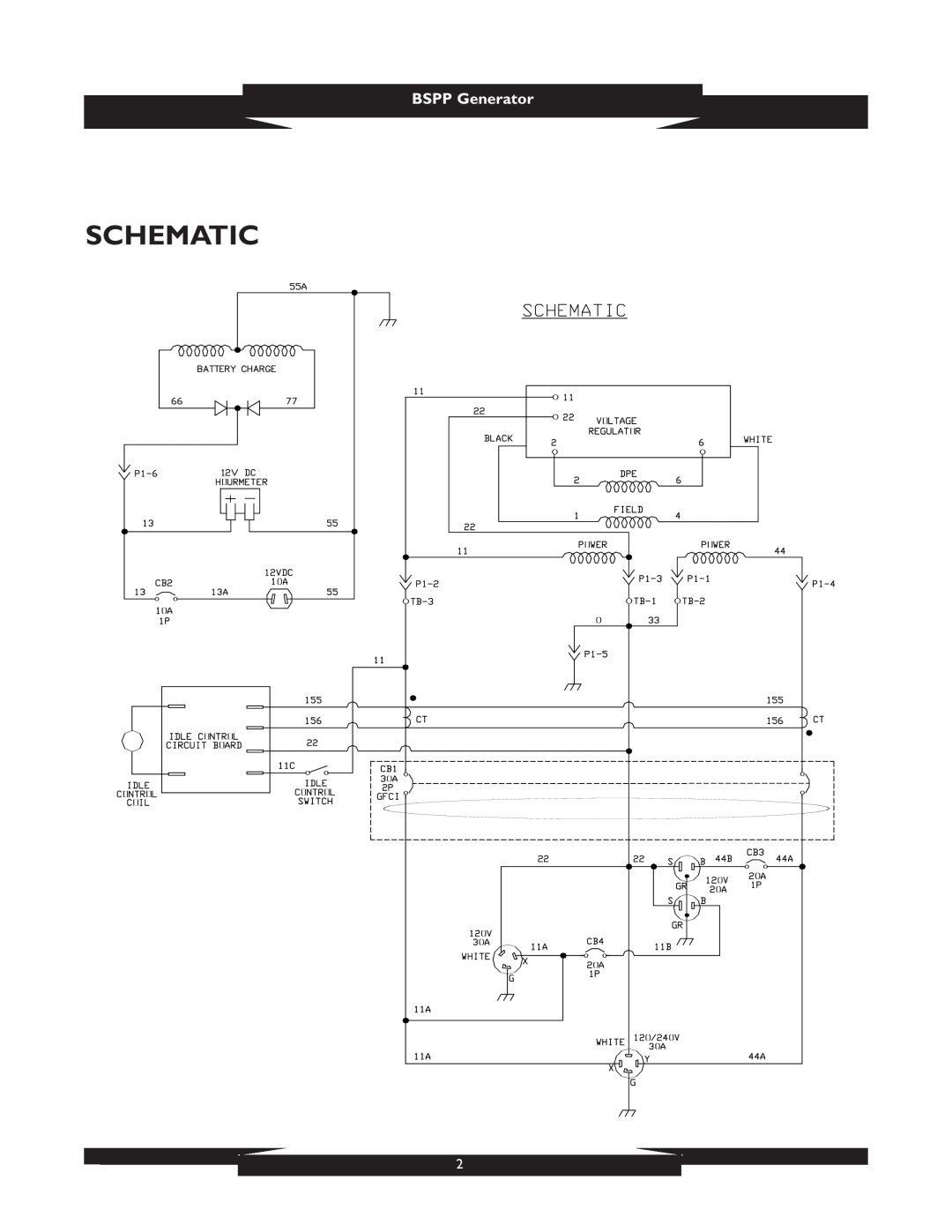Briggs & Stratton 1933 manual Schematic, BSPP Generator 
