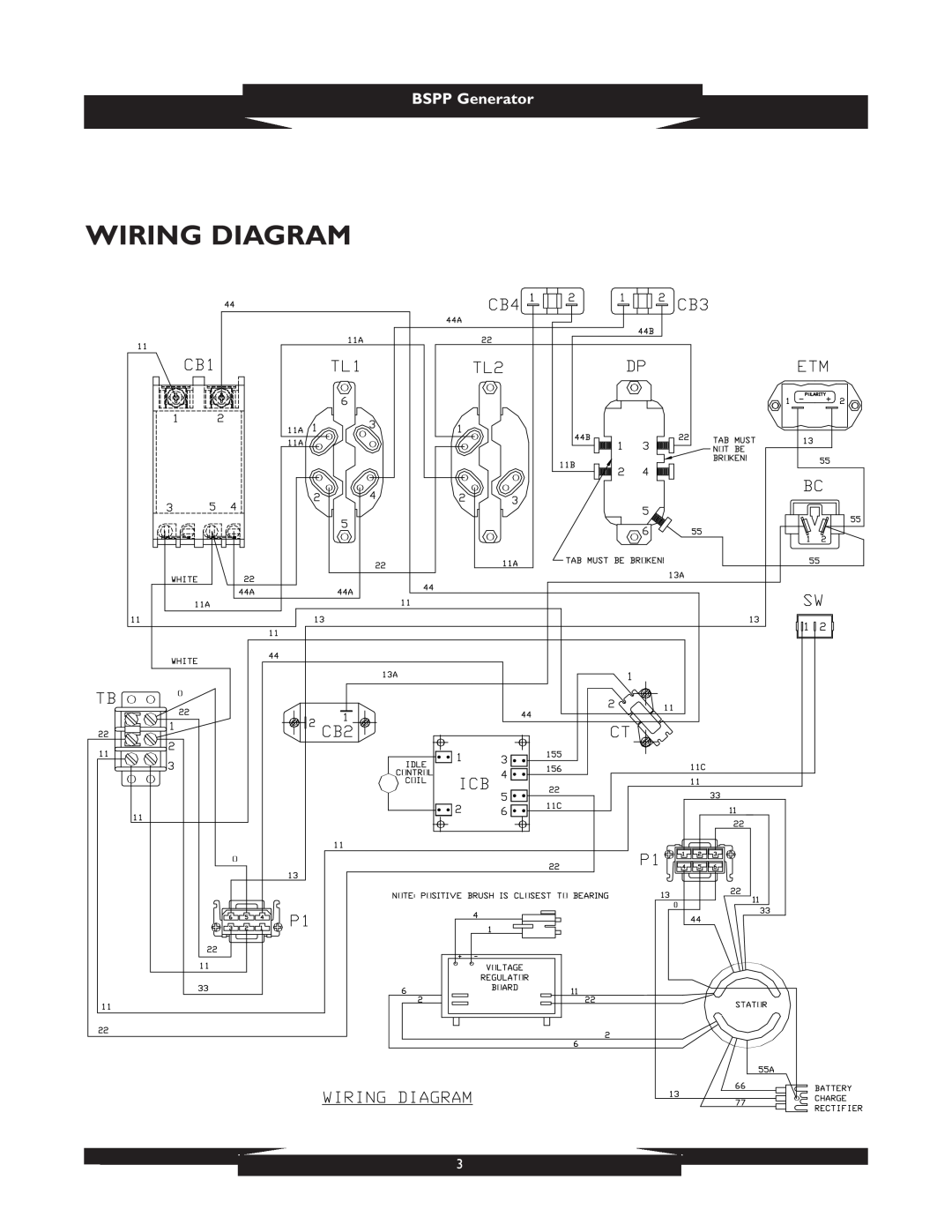Briggs & Stratton 1933 manual Wiring Diagram, BSPP Generator 
