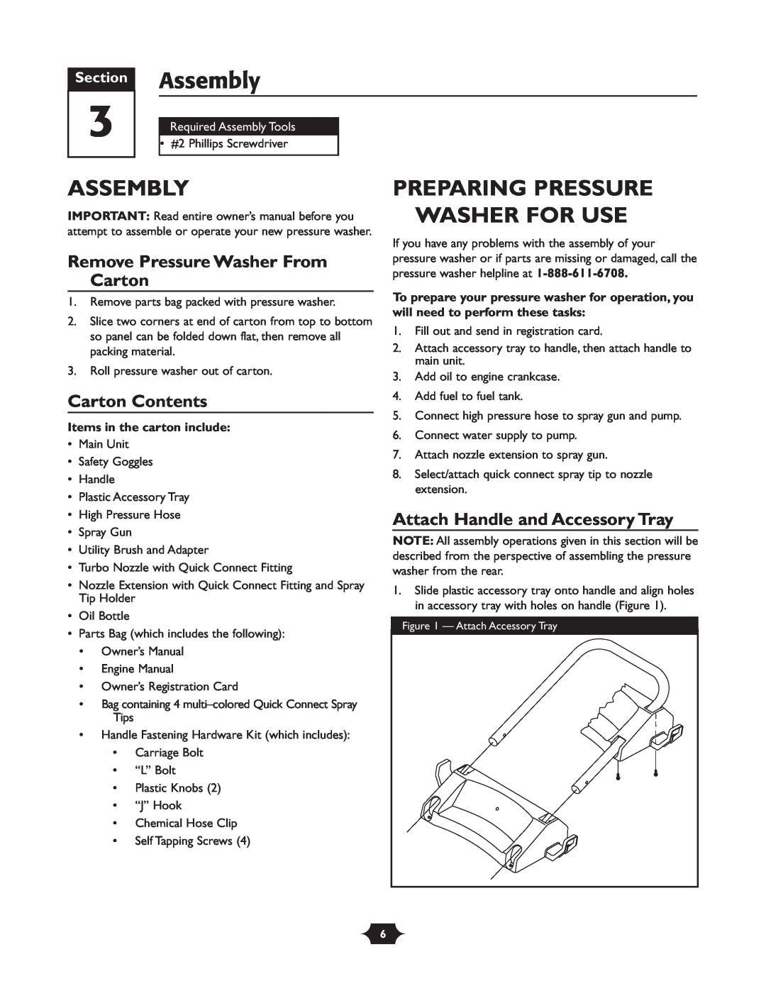 Briggs & Stratton 20209 Assembly, Preparing Pressure Washer For Use, Remove Pressure Washer From Carton, Carton Contents 