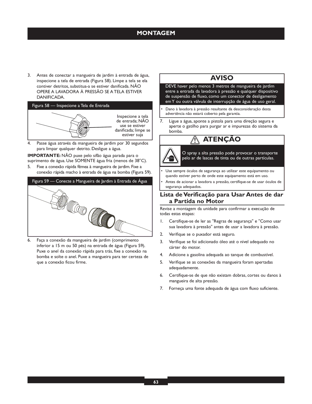 Briggs & Stratton 20223 owner manual Figura 58 Inspecione a Tela de Entrada 