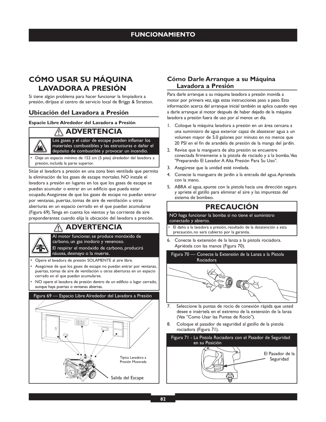 Briggs & Stratton 20255 manual Cómo Usar SU Máquina Lavadora a Presión, Ubicación del Lavadora a Presión 