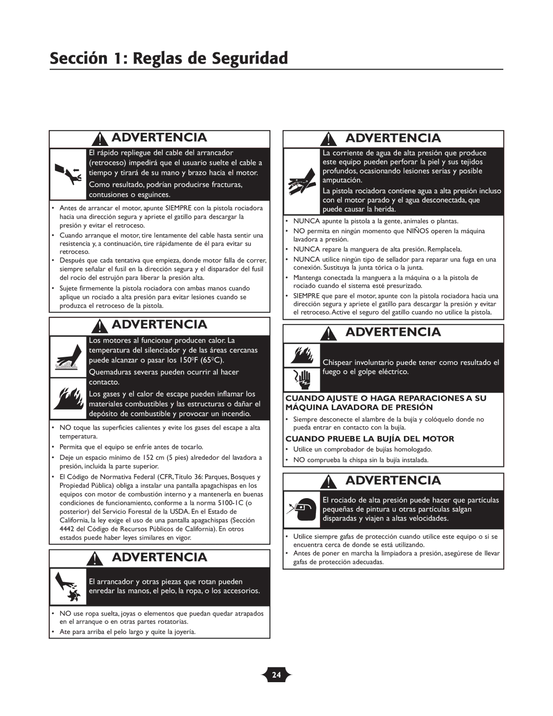 Briggs & Stratton 20263 manual Cuando Pruebe LA Bujía DEL Motor 