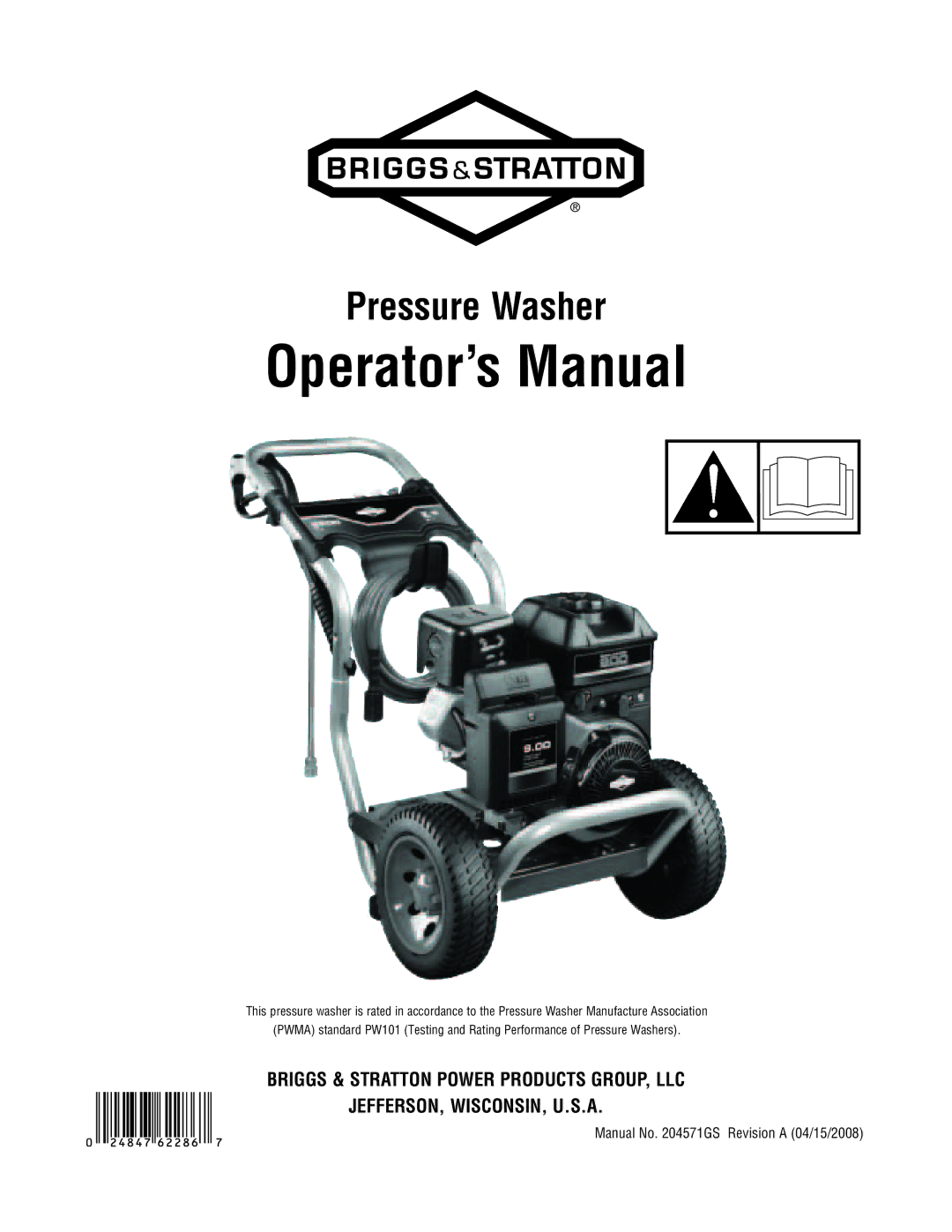 Briggs & Stratton 20341 manual Operator’s Manual 