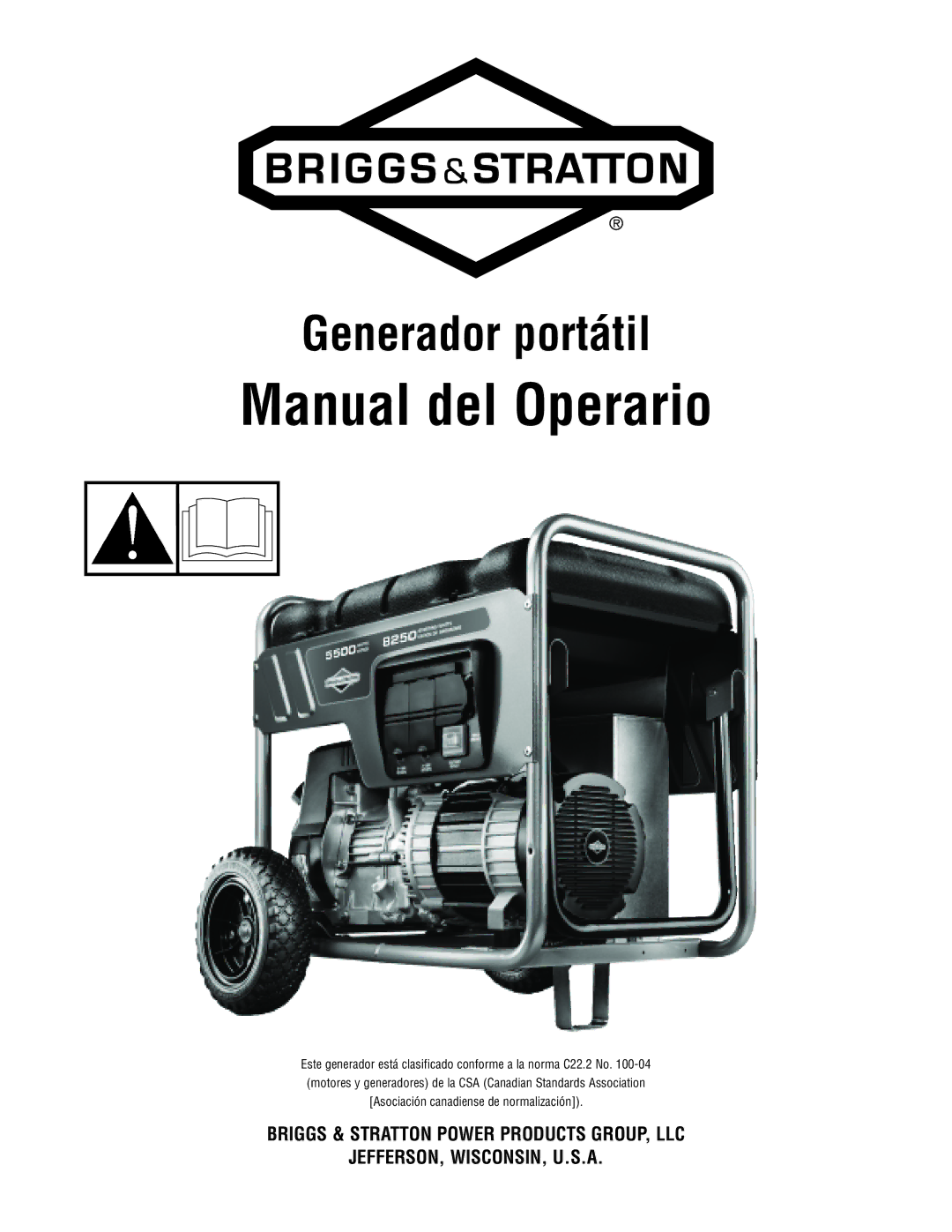 Briggs & Stratton 206494GS manual Manual del Operario 