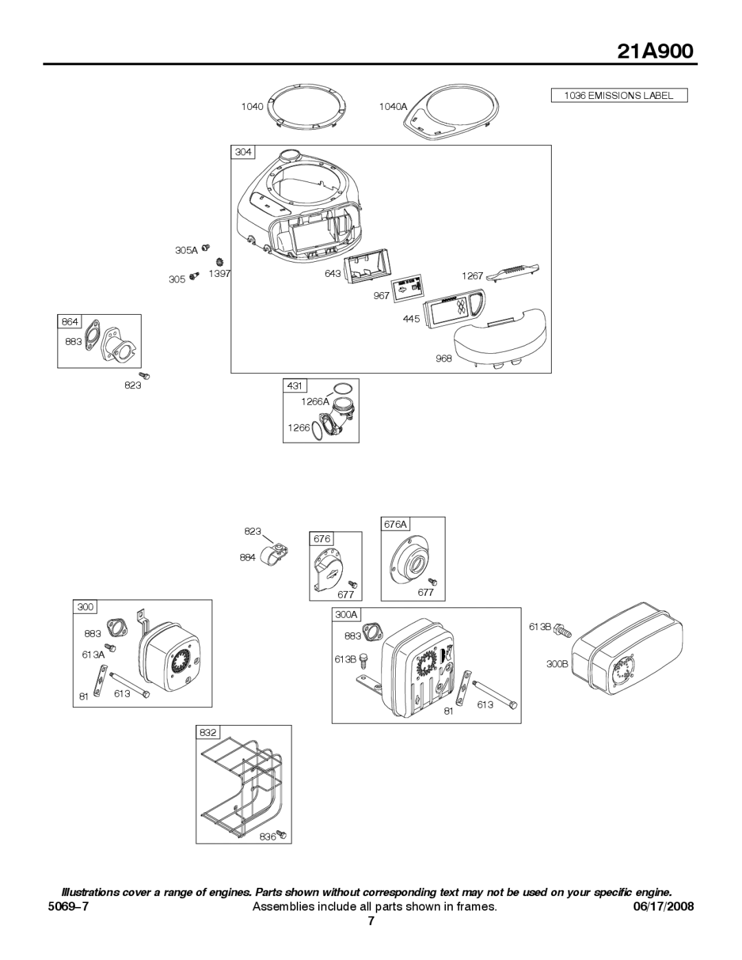 Briggs & Stratton 21A900 service manual Emissions Label 