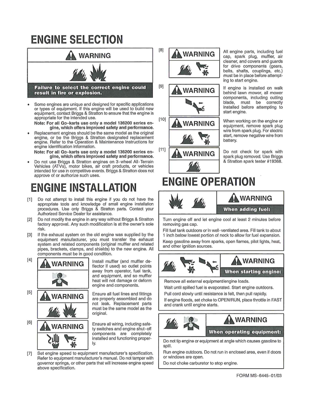 Briggs & Stratton 23A-FB, 23A-R6, 231-R6D, 23A-B manual 