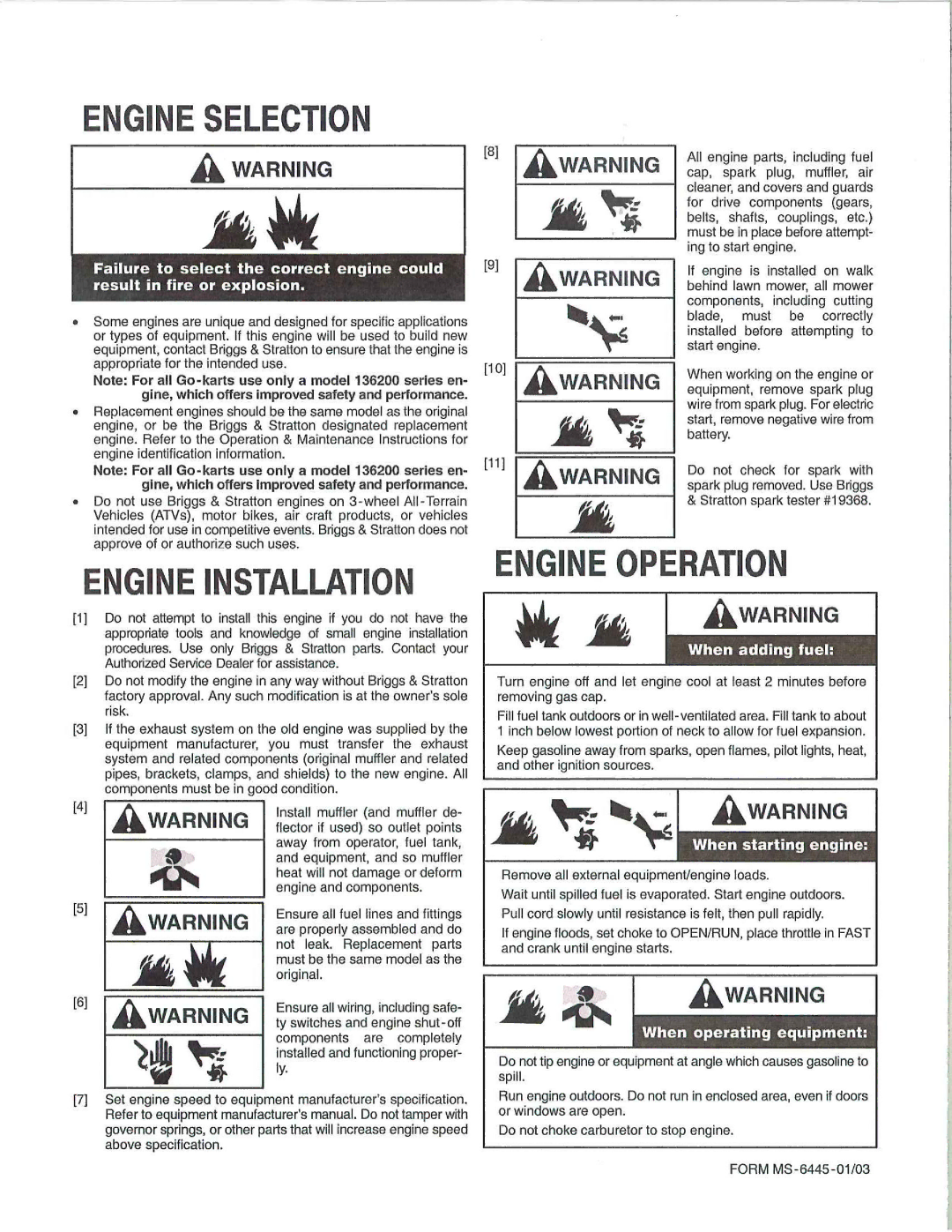 Briggs & Stratton 222400, 252400 manual 