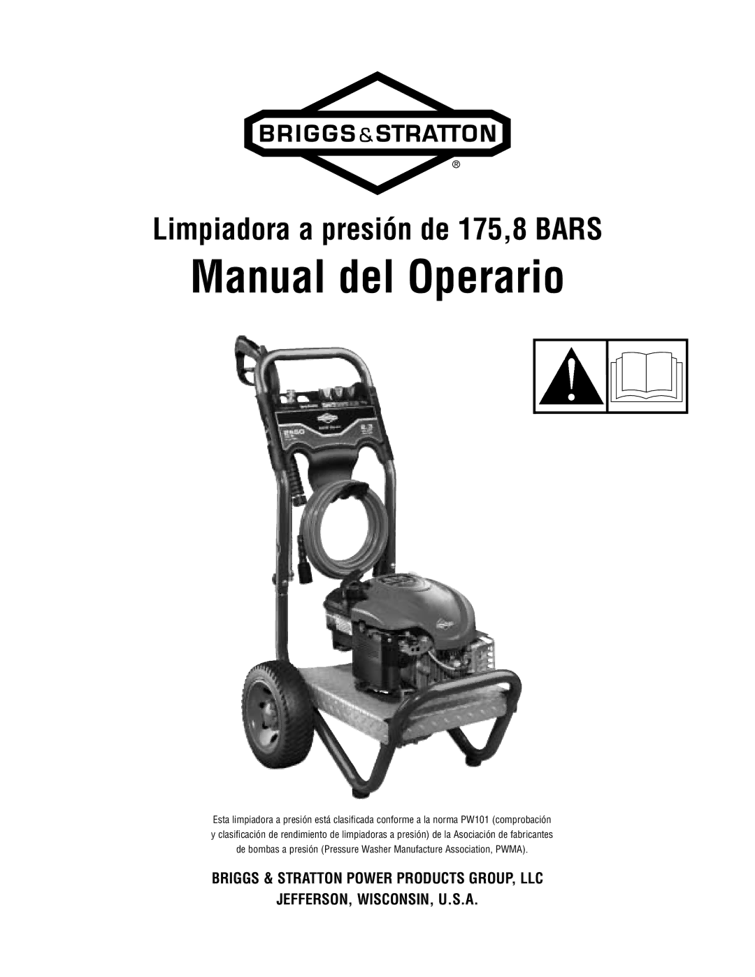 Briggs & Stratton 2550 PSI manual Manual del Operario 