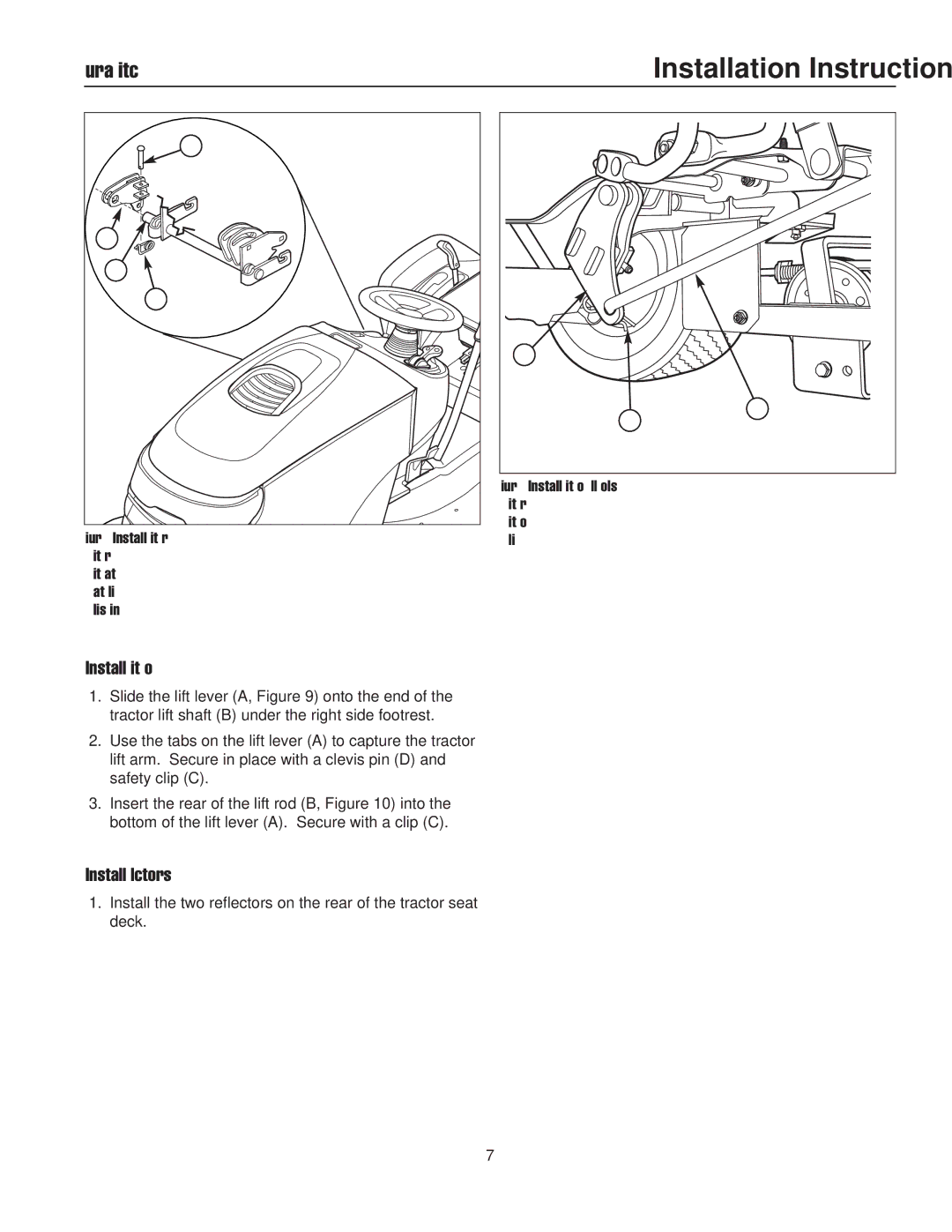 Briggs & Stratton 2800, 2600, 1600, 1800, 1700 installation instructions Install Lift Rod, Install Reflectors 