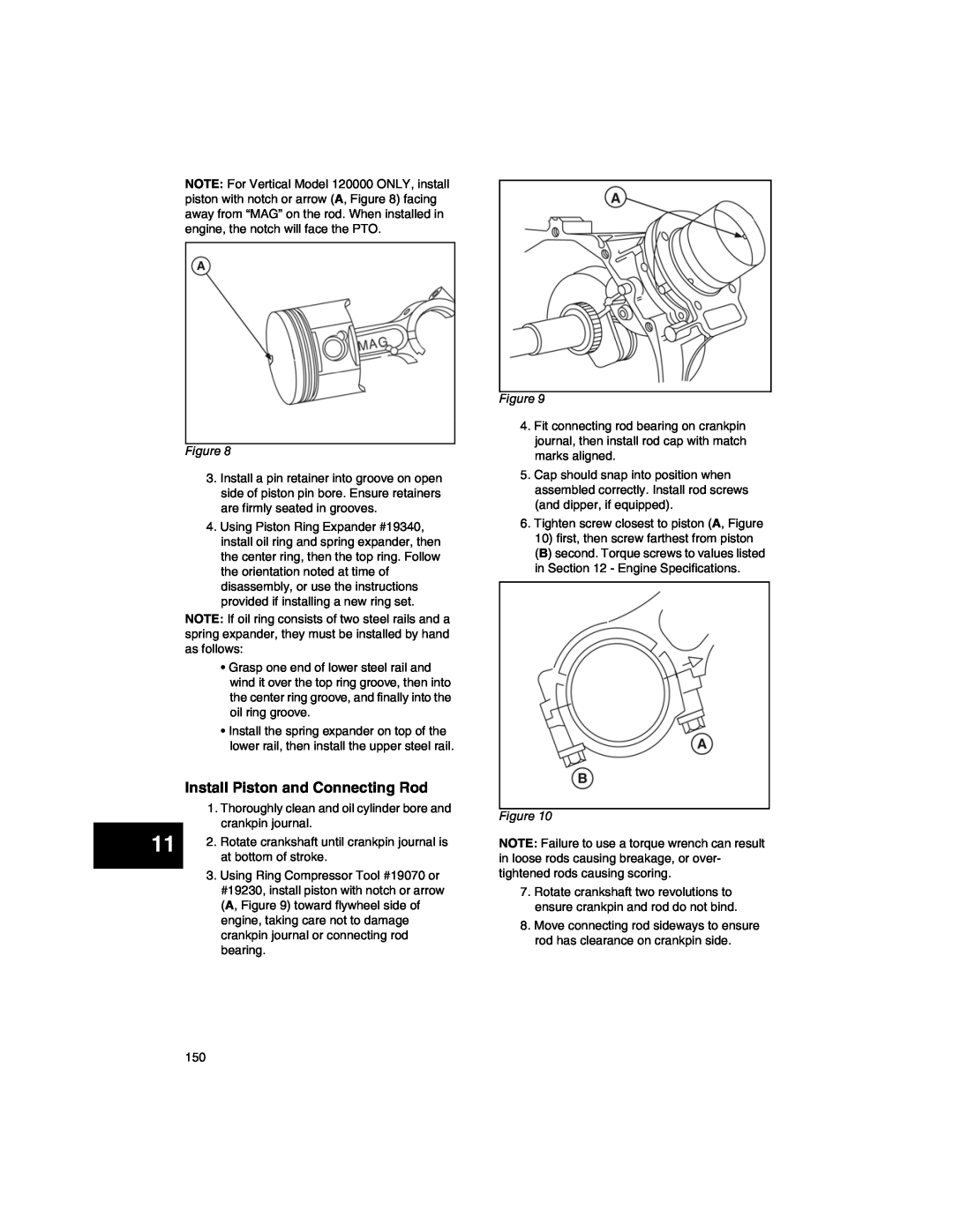 Briggs & Stratton 276535, 271172, 270962, CE8069, 273521 manual Install Piston and Connecting Rod 