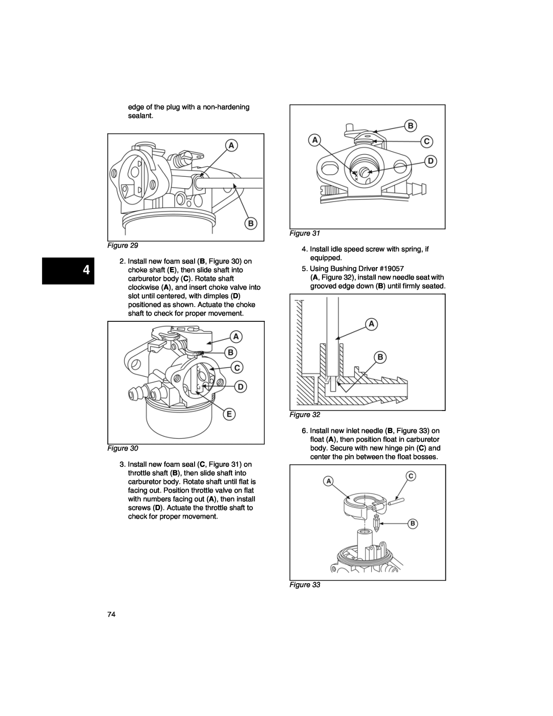 Briggs & Stratton CE8069, 271172, 270962, 276535, 273521 manual edge of the plug with a non-hardeningsealant 