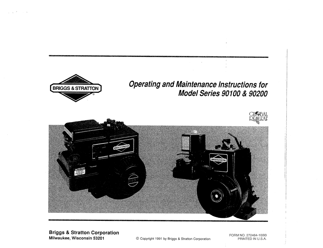 Briggs & Stratton 272484 manual 