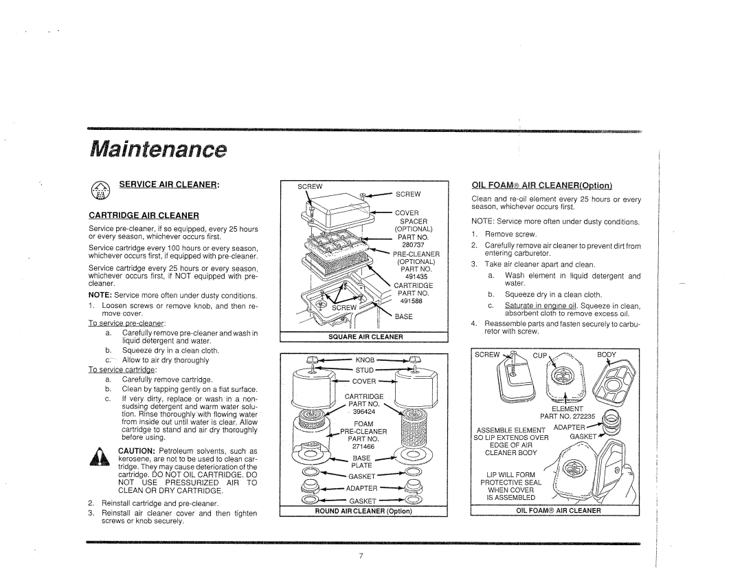 Briggs & Stratton 272484 manual 