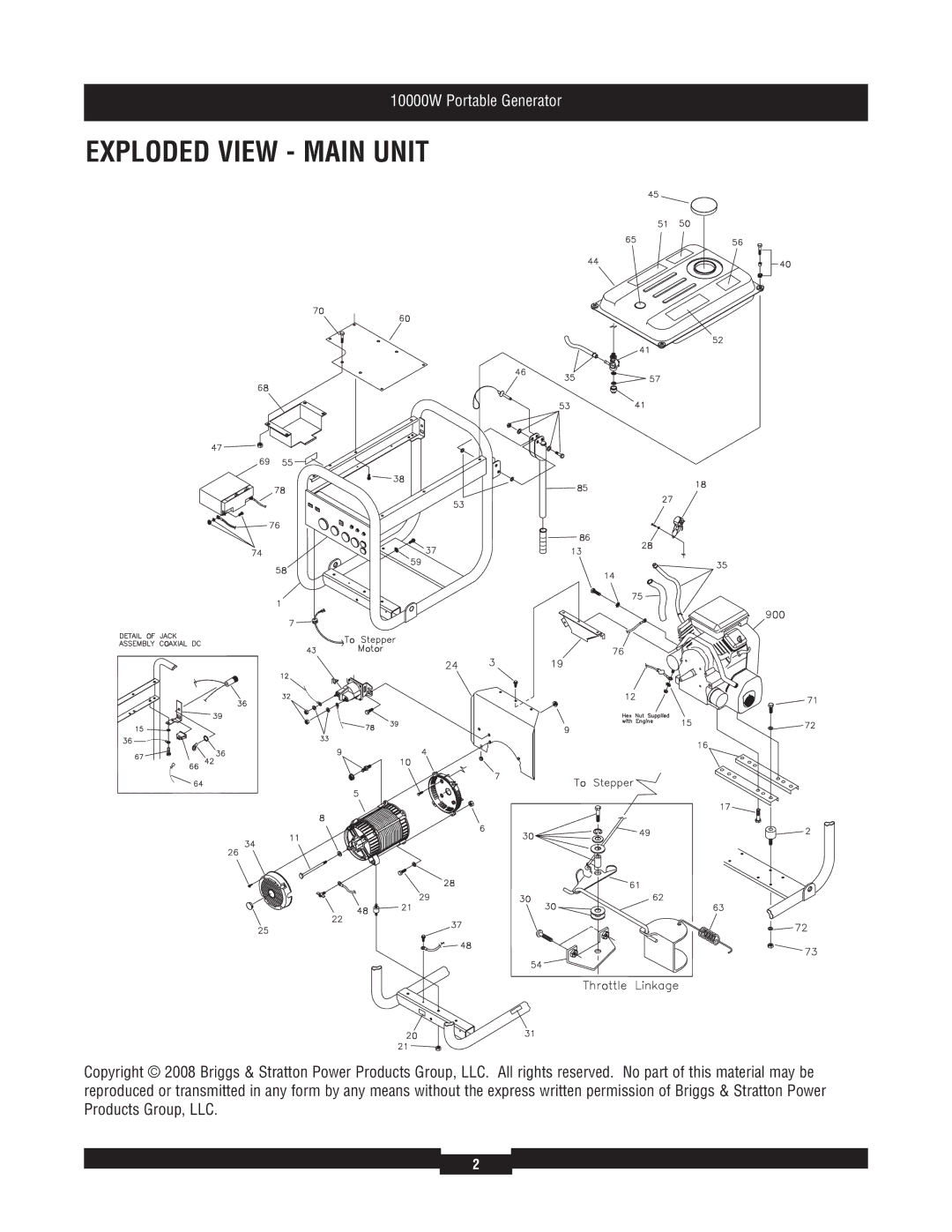 Briggs & Stratton 30207 manual Exploded View Main Unit 