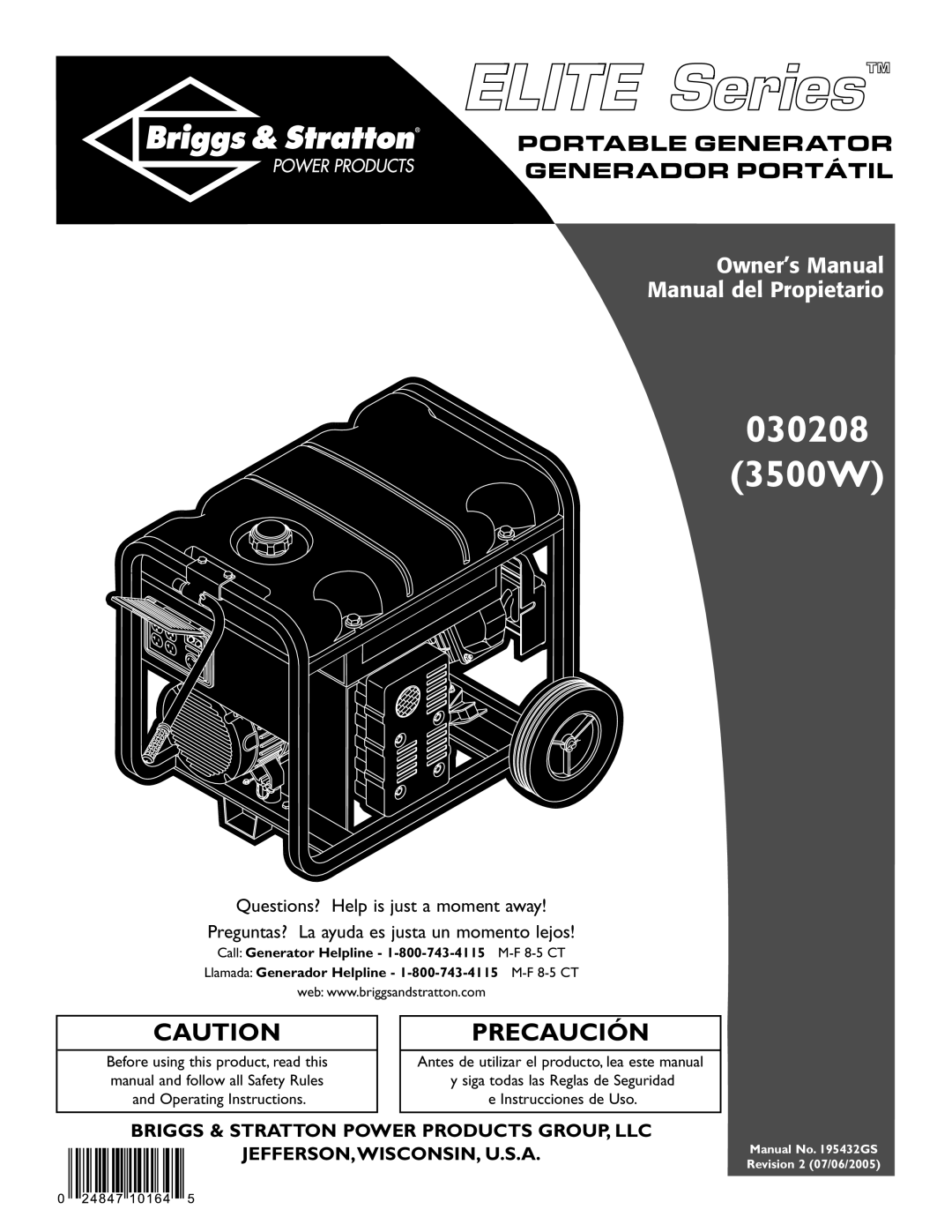 Briggs & Stratton owner manual 030208 3500W 