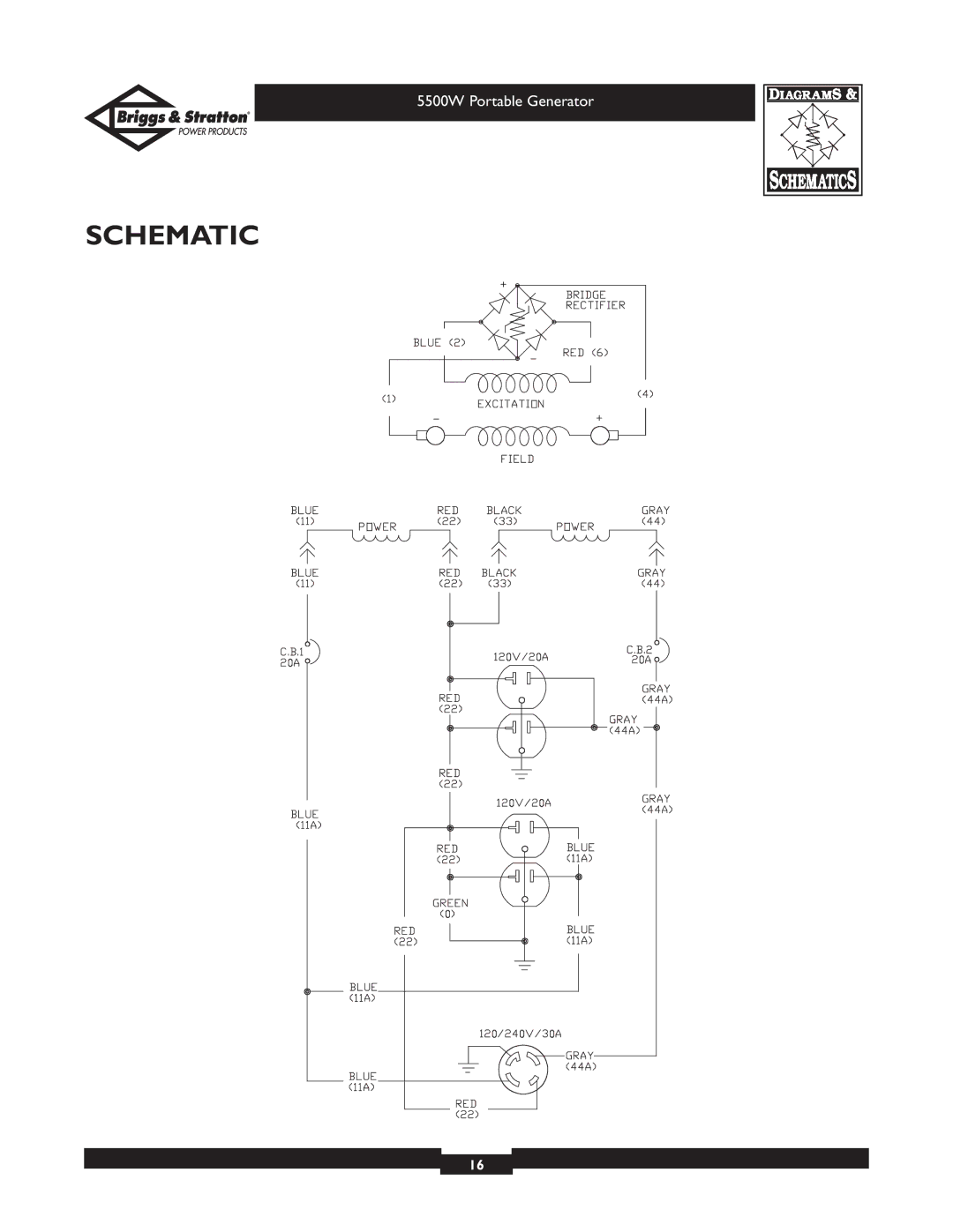 Briggs & Stratton 30209 owner manual Schematic 