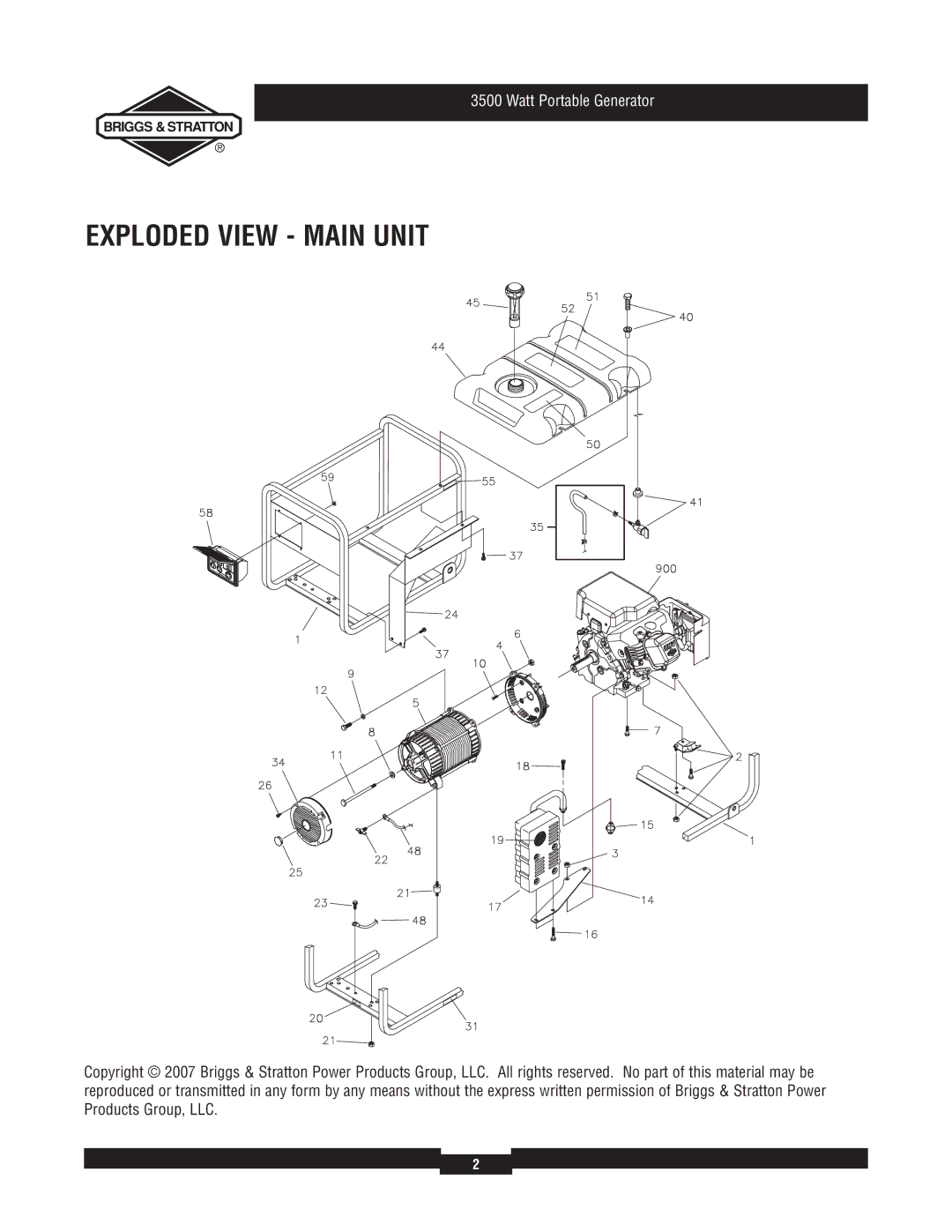 Briggs & Stratton 30218 manual Exploded View Main Unit 