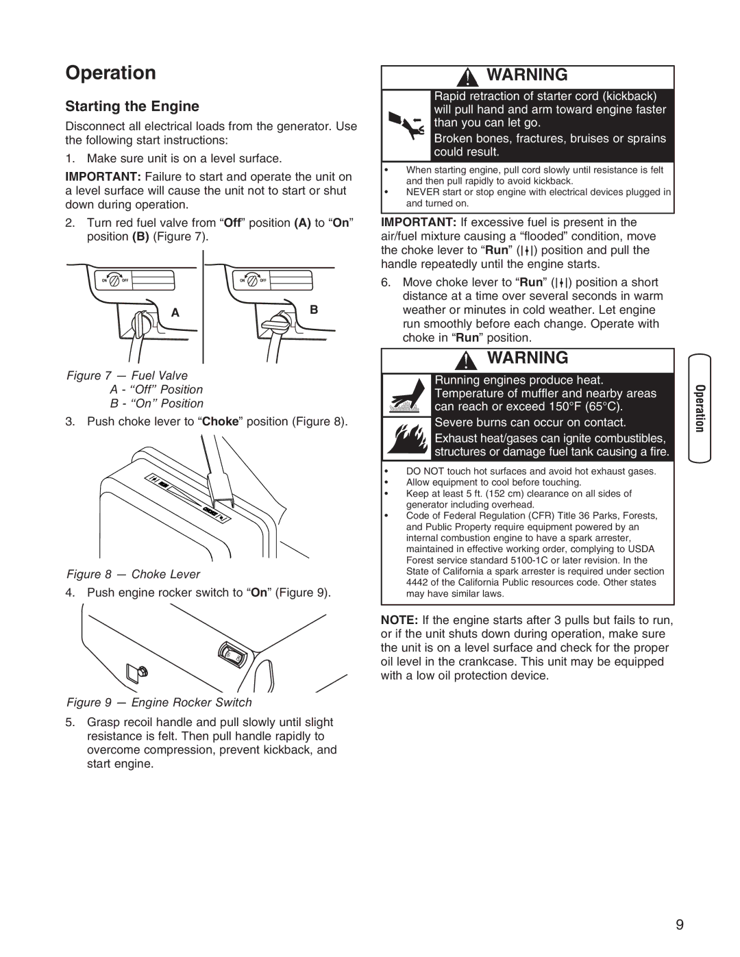 Briggs & Stratton 30235 operating instructions Operation, Starting the Engine 