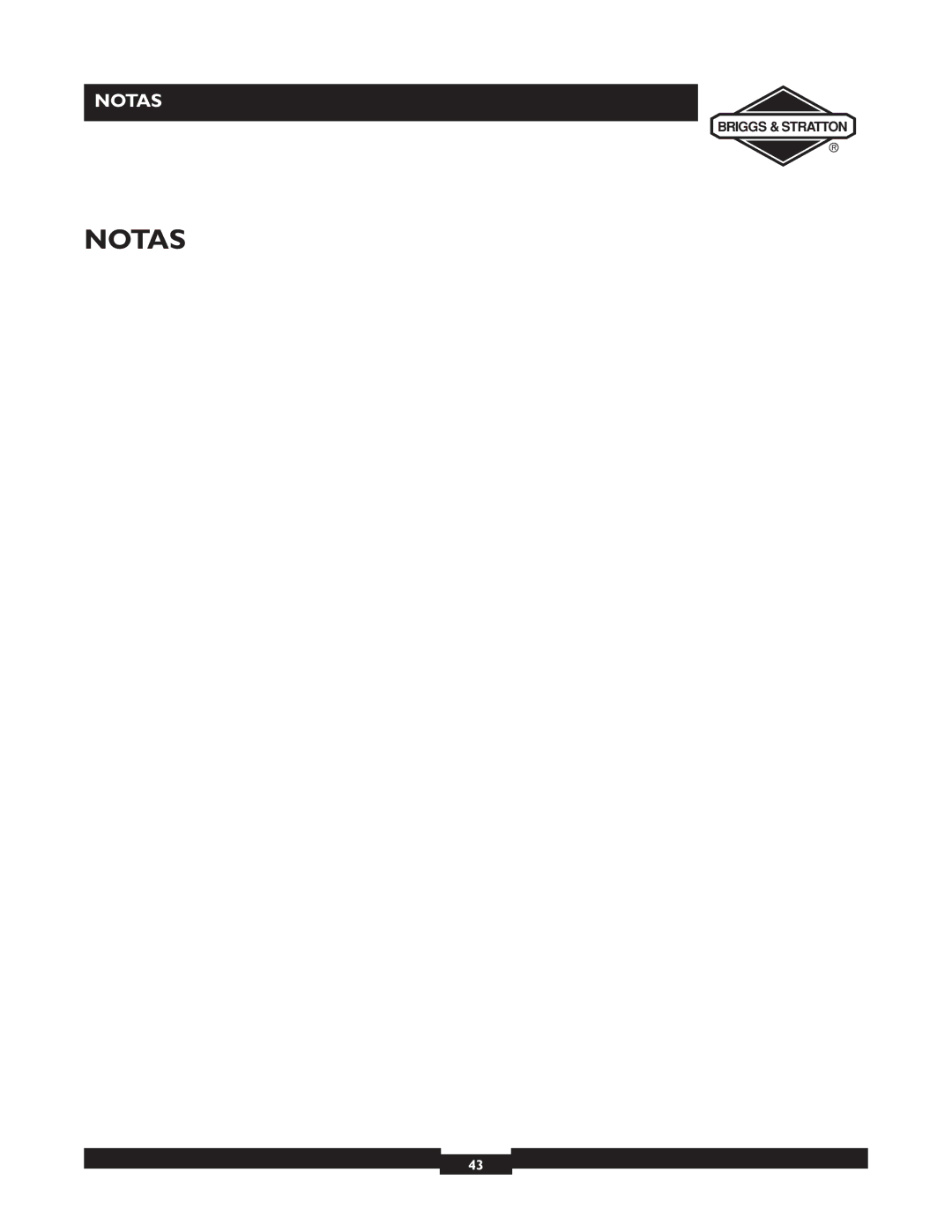 Briggs & Stratton 30246 user manual Notas 