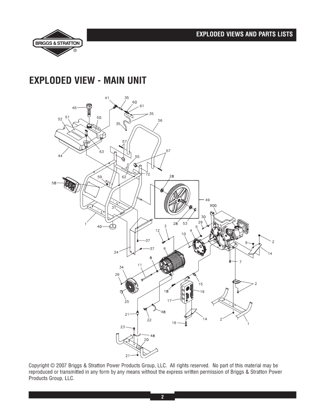 Briggs & Stratton 30324 manual Exploded View Main Unit 