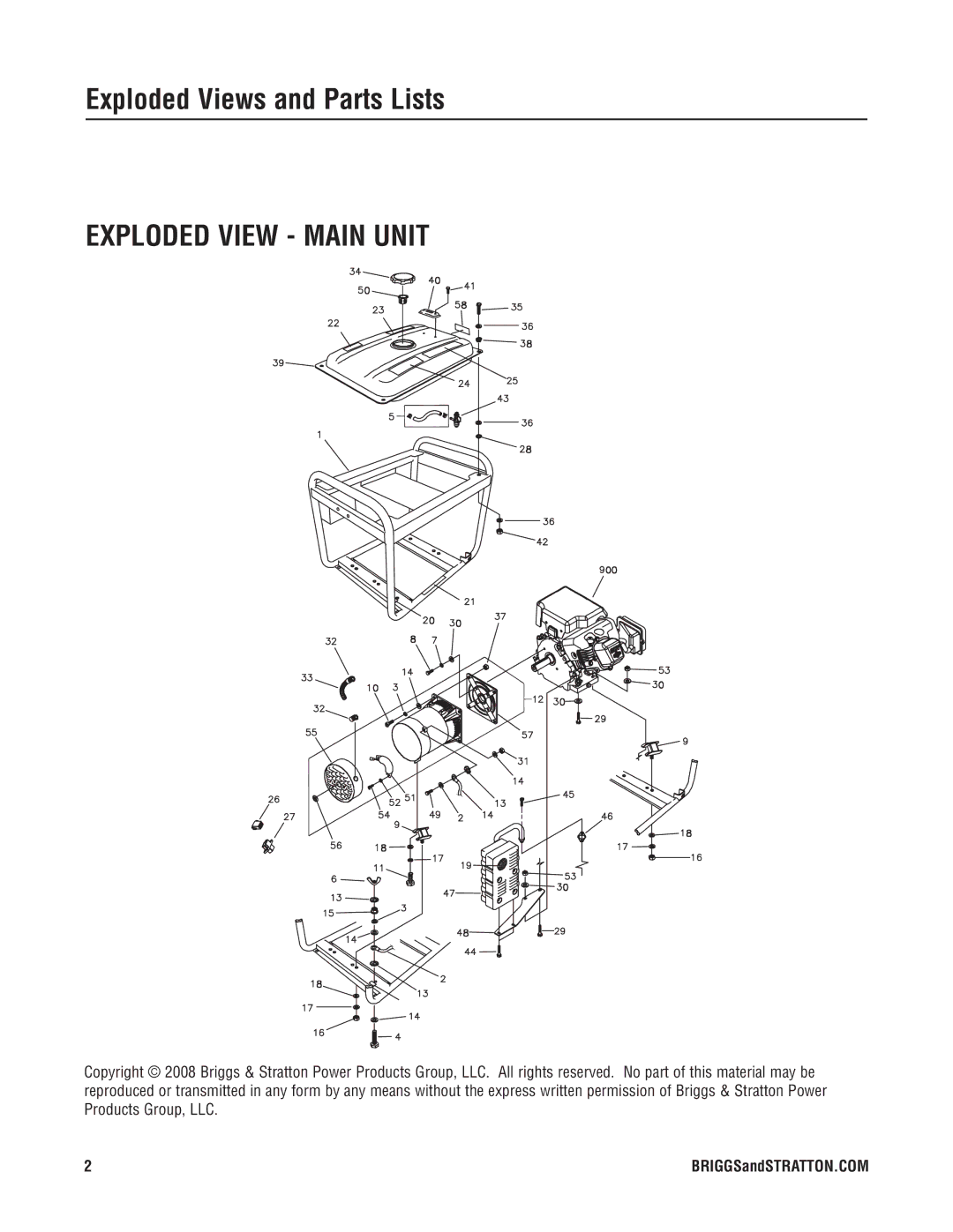 Briggs & Stratton 30372 manual Exploded View Main Unit 