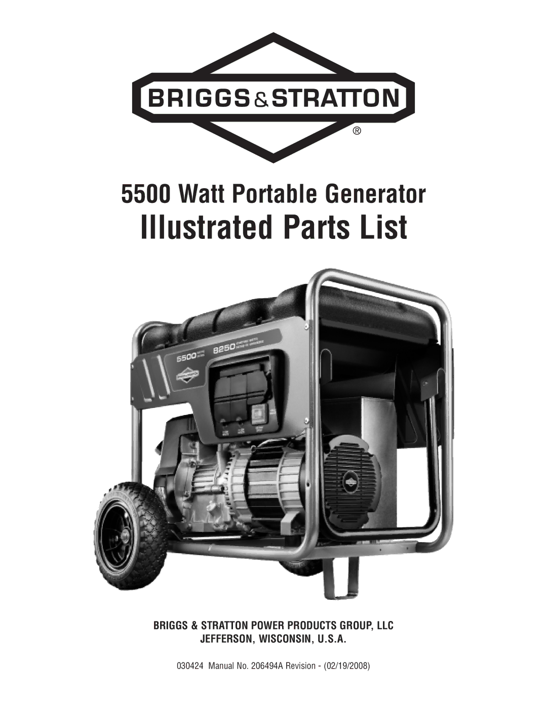 Briggs & Stratton 30424 manual Illustrated Parts List 