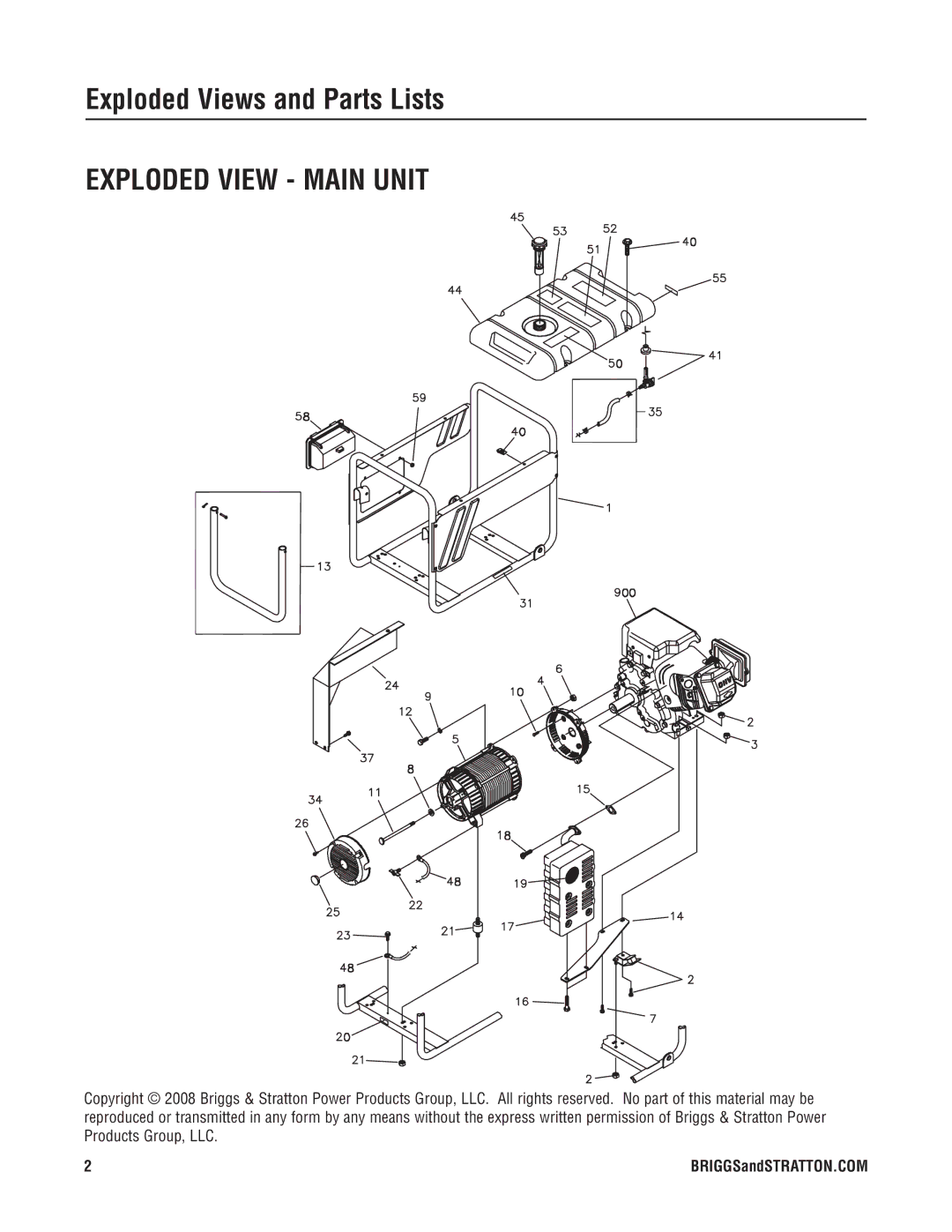 Briggs & Stratton 30424 manual Exploded View Main Unit 