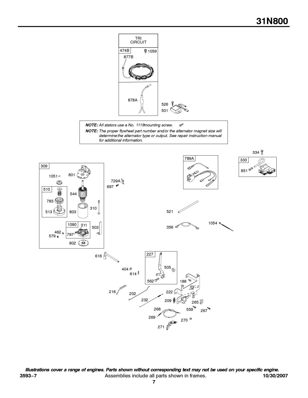 Briggs & Stratton 31N800 service manual TRI Circuit 