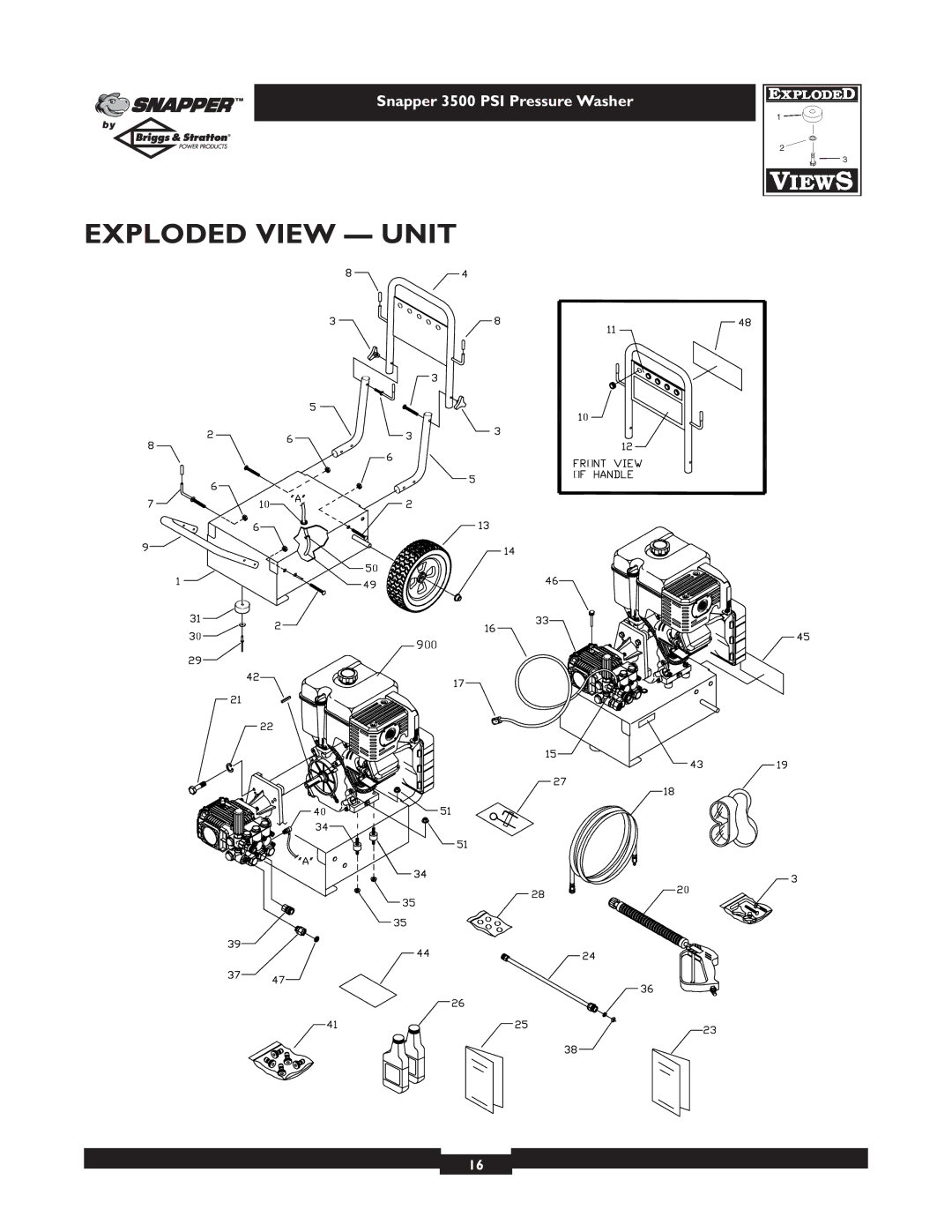 Briggs & Stratton 3500PSI manual Exploded View Unit 